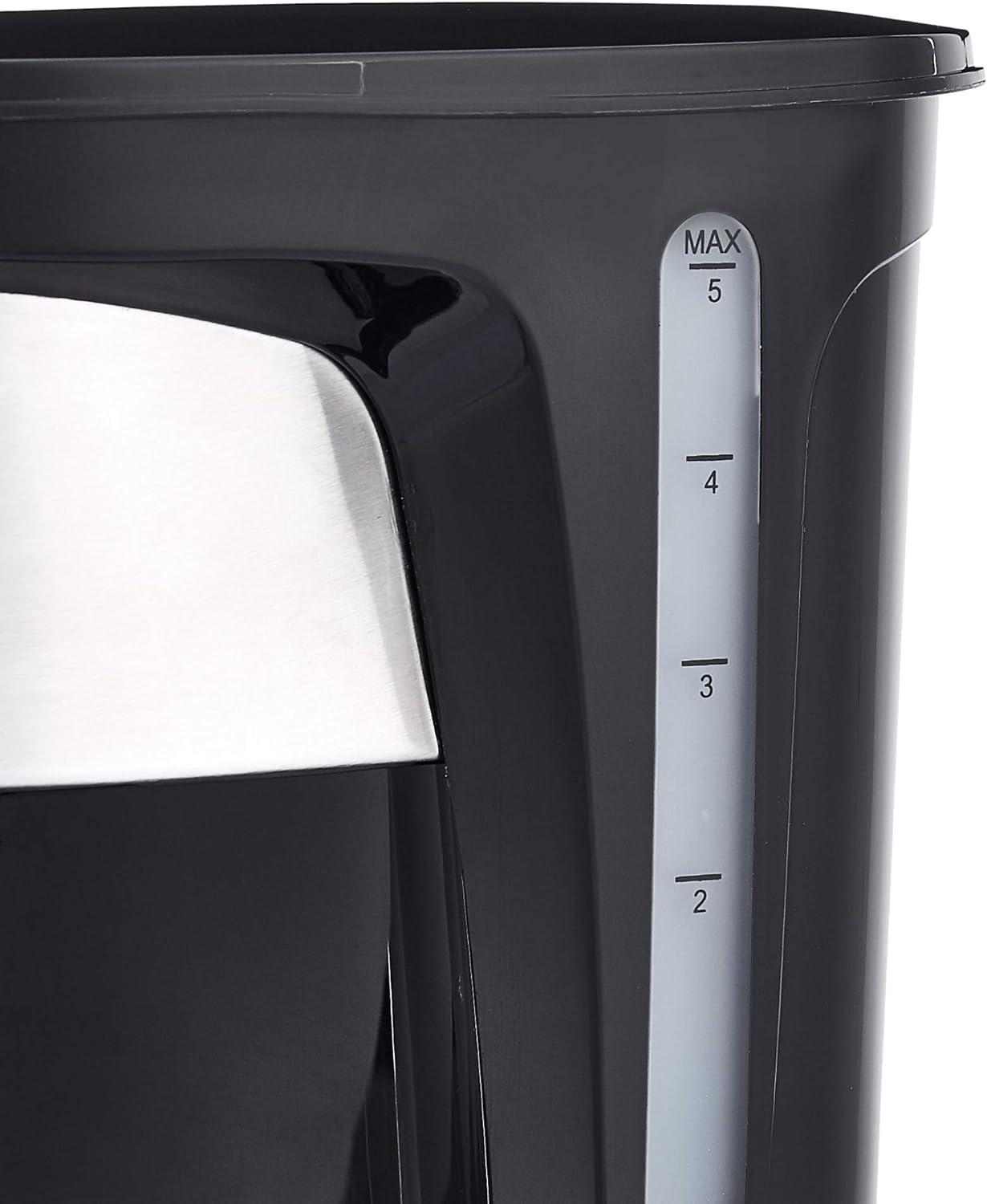 Coffee Makers, 5-Cup Coffee Machines with Reusable Filter, Coffee Pots, Black & Stainless Steel
