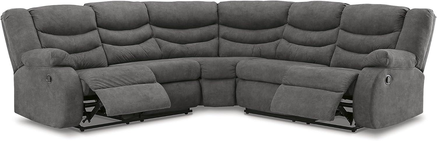 Contemporary Gray Faux Leather Stationary Recliner Chair