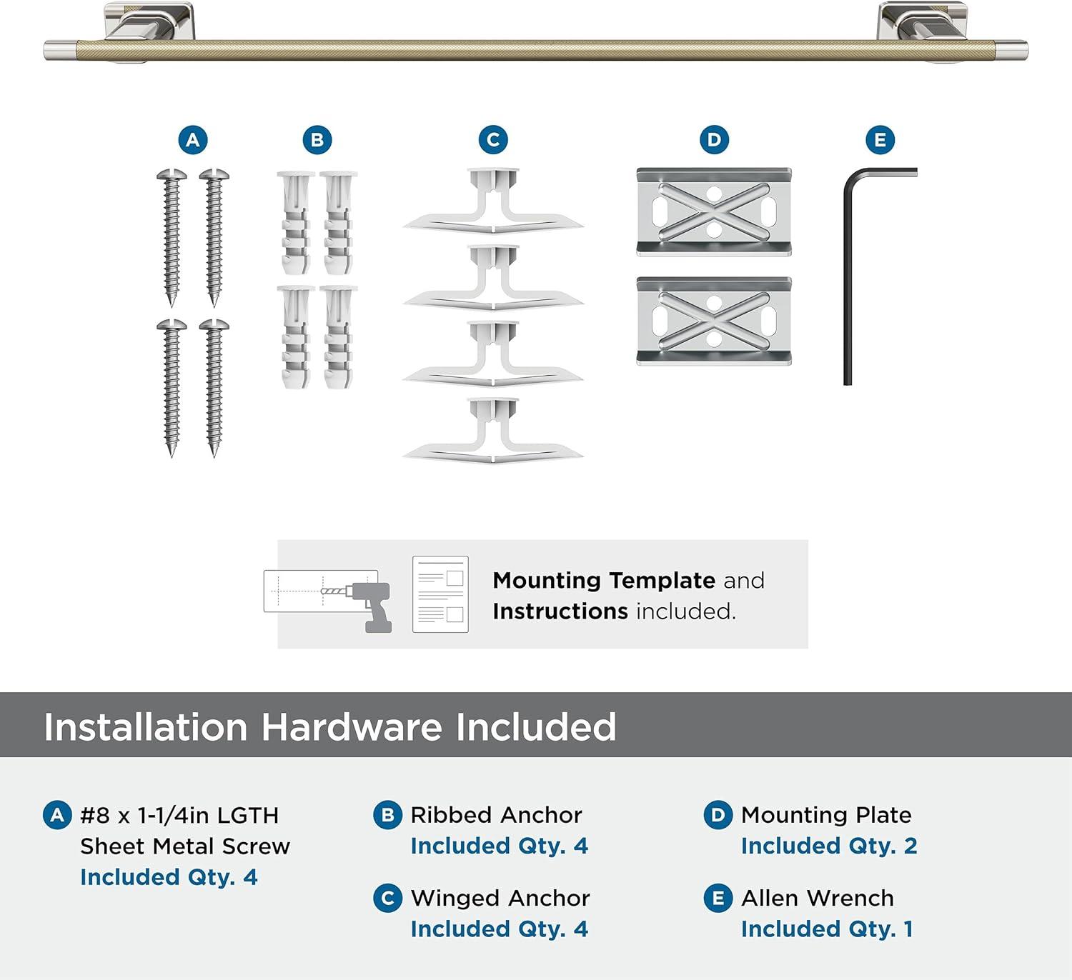 Amerock Esquire Wall Mounted Towel Bar