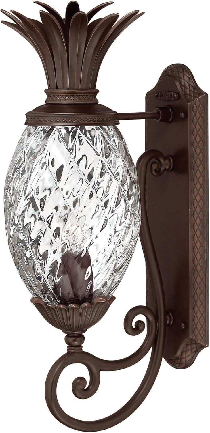 Copper Bronze Pineapple Outdoor Wall Lantern with Clear Glass