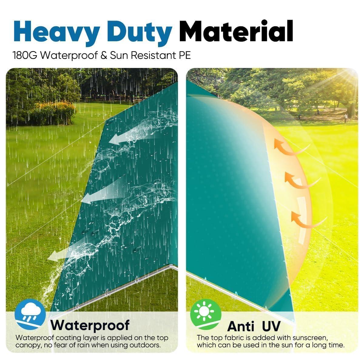 Outdoor Heavy Duty Carport 10 X 20 Ft, Car Canopy Tent with Reinforced Steel Cables (Green)