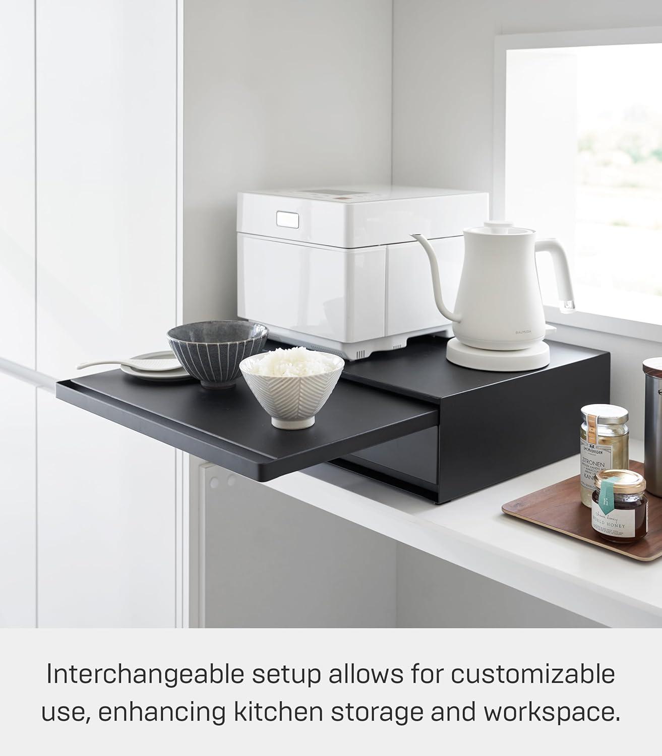 Yamazaki Home Yamazaki Home Countertop Drawer With Pull-Out Shelf, Steel, Holds 37 Lbs