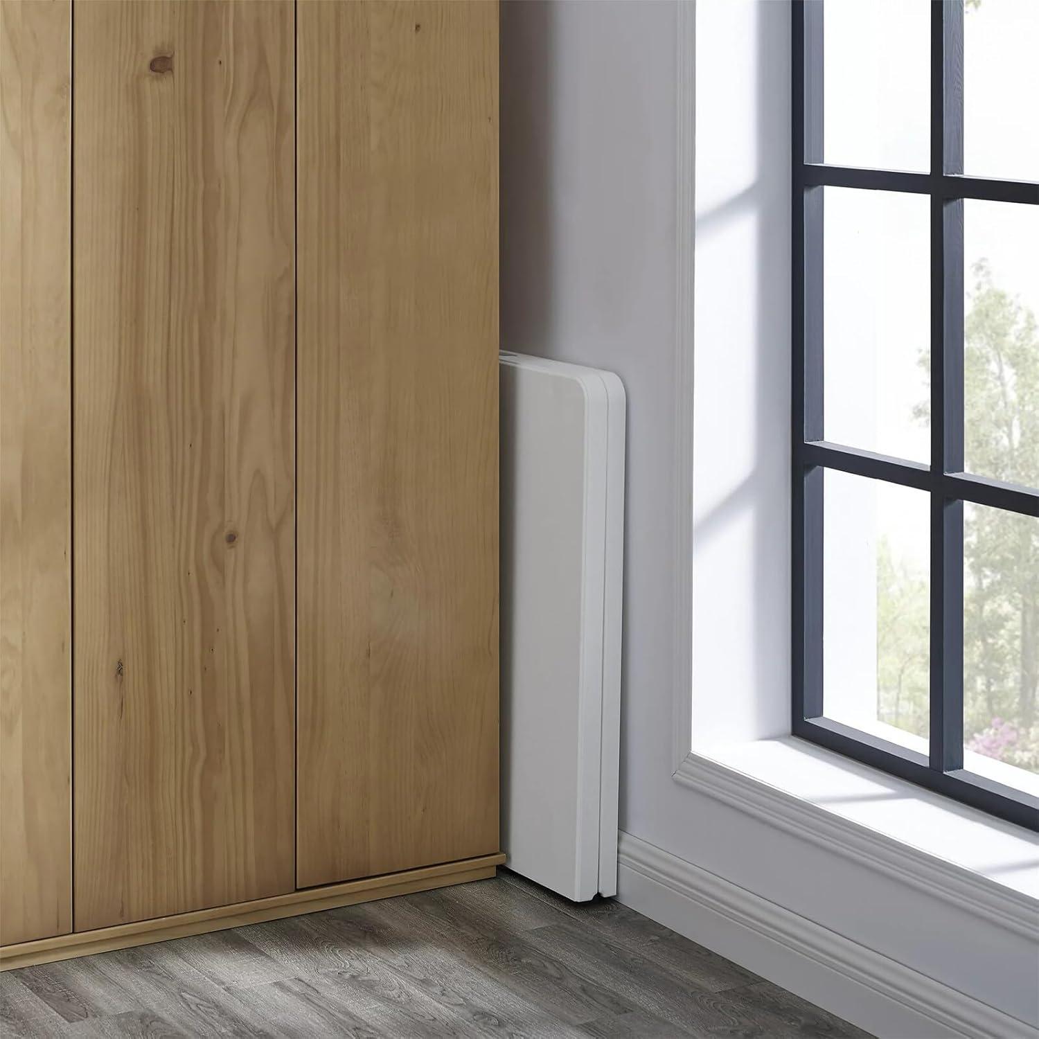 CL.HPAHKL 6 Foot Folding Table with Carrying Handle, Portable Plastic Camping Table Fold in Half, 6 ft Foldable Table with Sturdy Steel Frame for Indoor Outdoor Camping, Picnic and Party, White