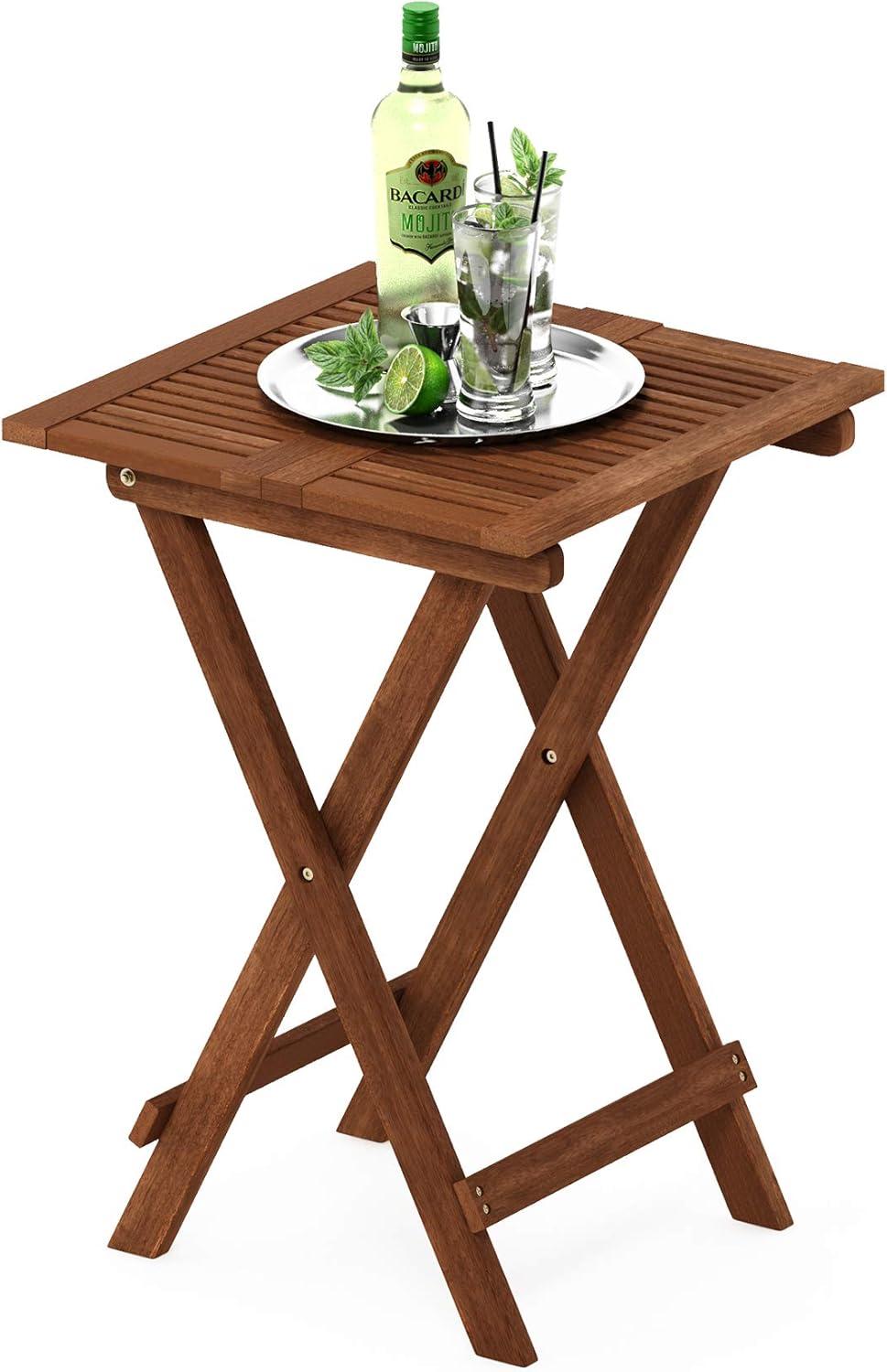 Furinno Tioman Hardwood Folding Table in Teak Oil