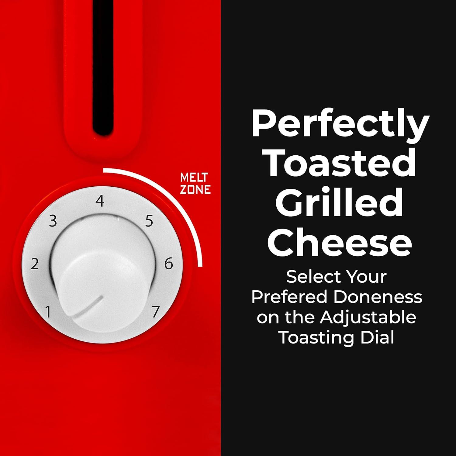 Nostalgia Grilled Cheese Toaster with Easy-Clean Toaster Baskets and Adjustable Toasting Dial