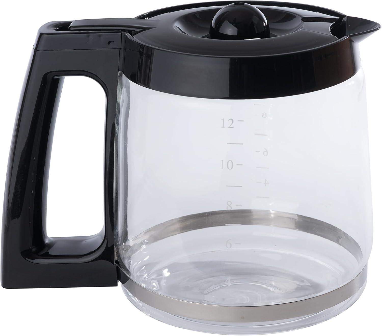 Stack man 12-Cup Replacement Glass Coffee Carafe For Cuisinart Coffee Maker Models DCC-1200, DCC-1100BK, DCC-2650, CHW-12, CHW-12P1, DGB-550BK, DGB-550BK1, DGB-625BC, DGB-700BC, And SS-12 | Part# DCC-1200PRC