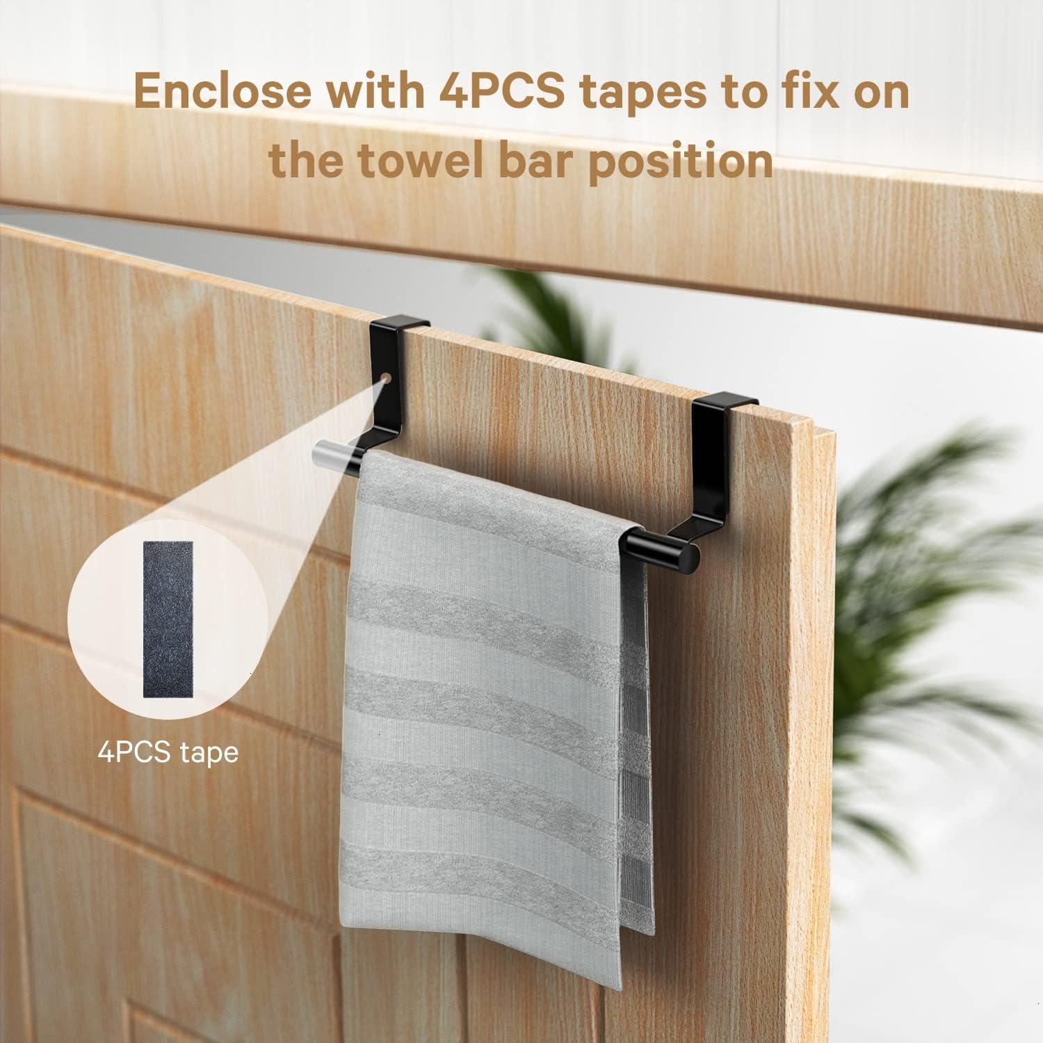 Stainless Steel Over Door Double Towel Rack Bar Holders