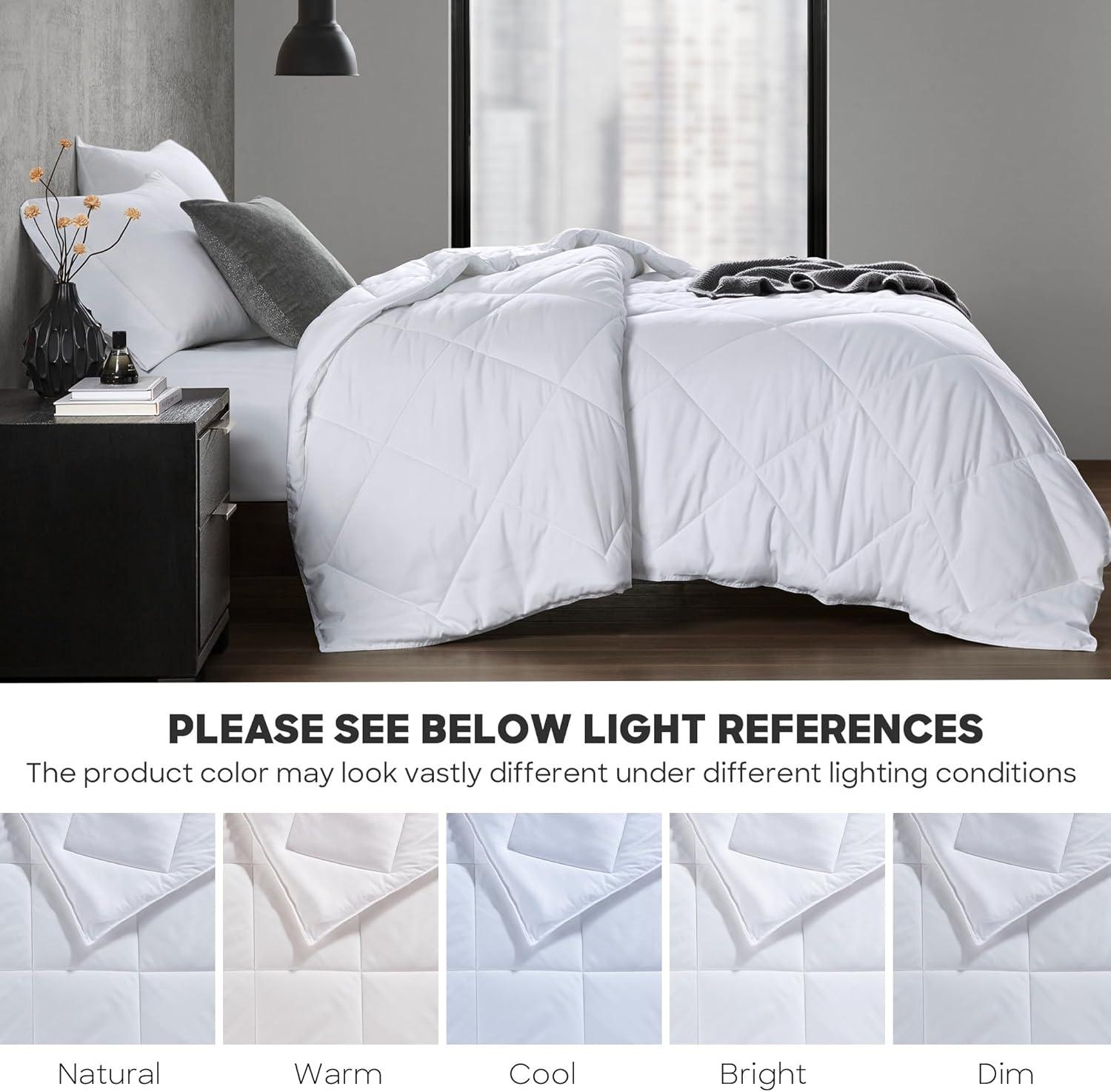 Sharper Image Cooling Touch Oversized Down Microfiber Lightweight Alternative Comforter White