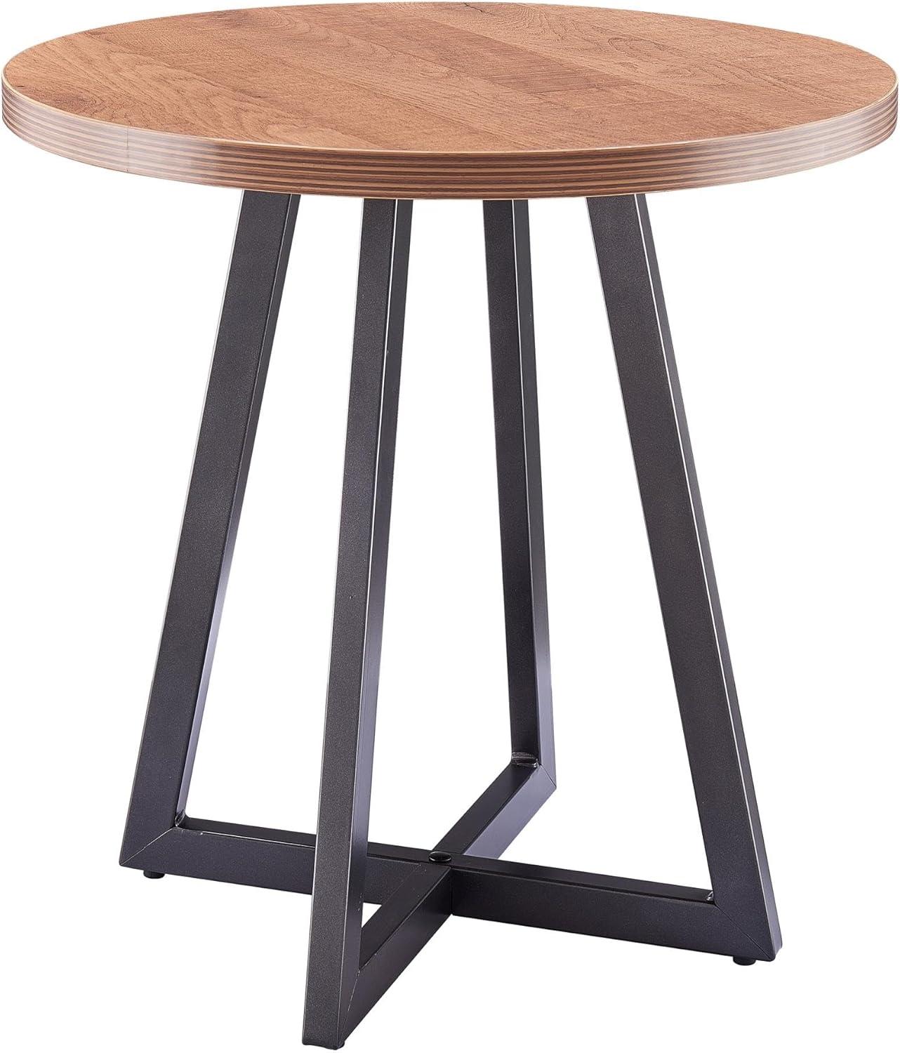 Courtdale 20" Round End Table in Gliese Brown with Metallic Gunmetal Legs