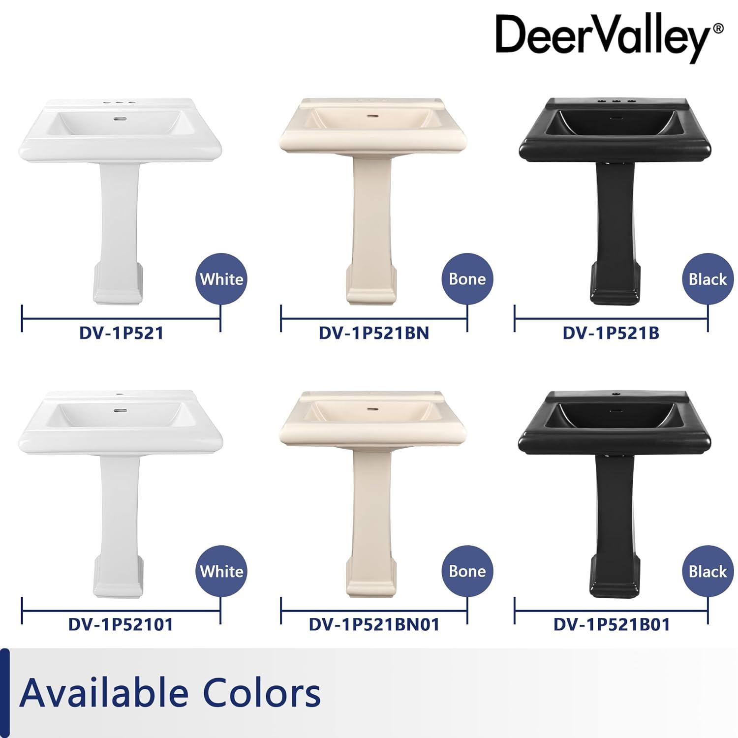 Apex 34" Tall Rectangular Vitreous China Pedestal Bathroom Sink with Overflow