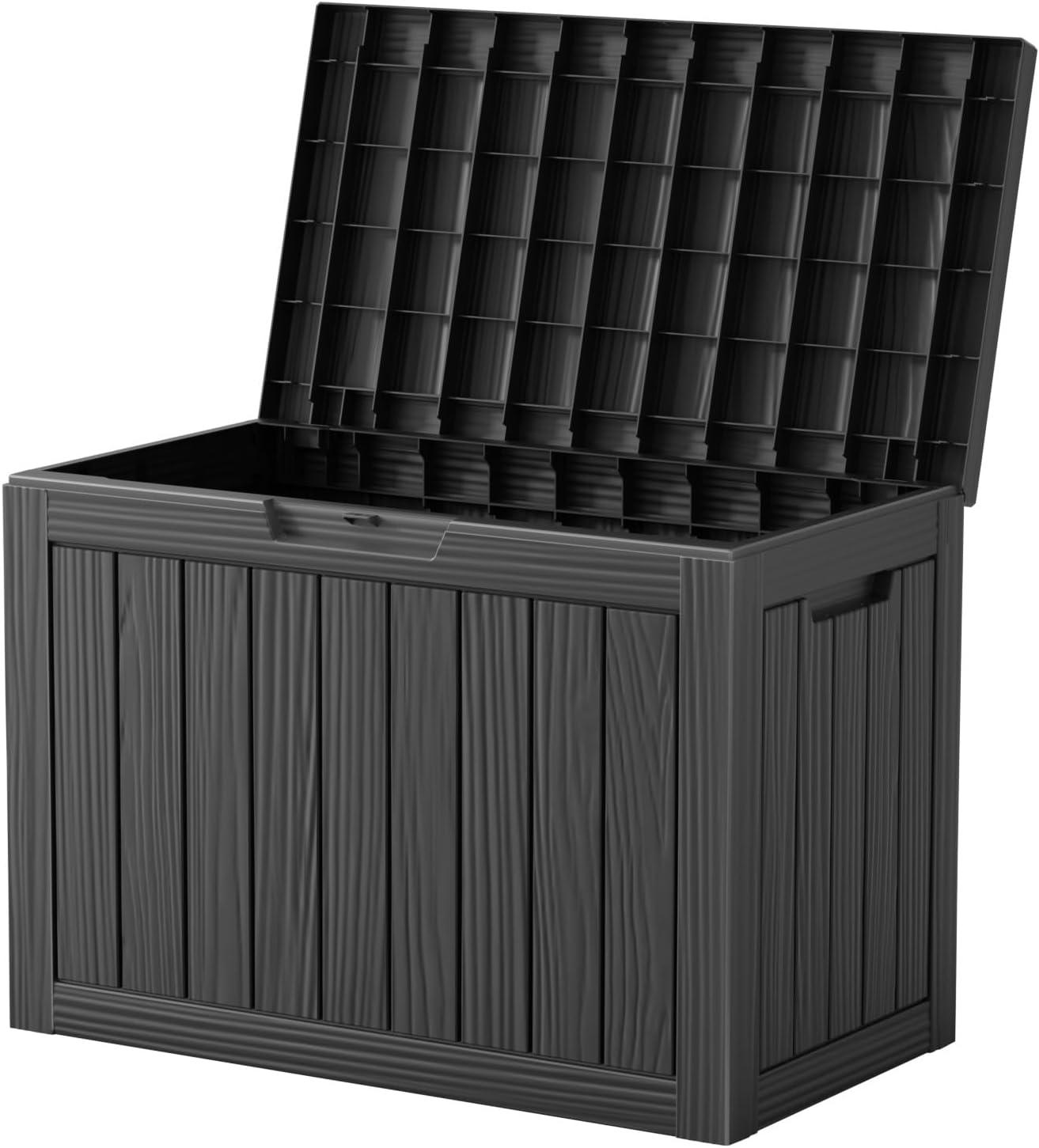 45 Gallon Black Resin Lockable Deck Box