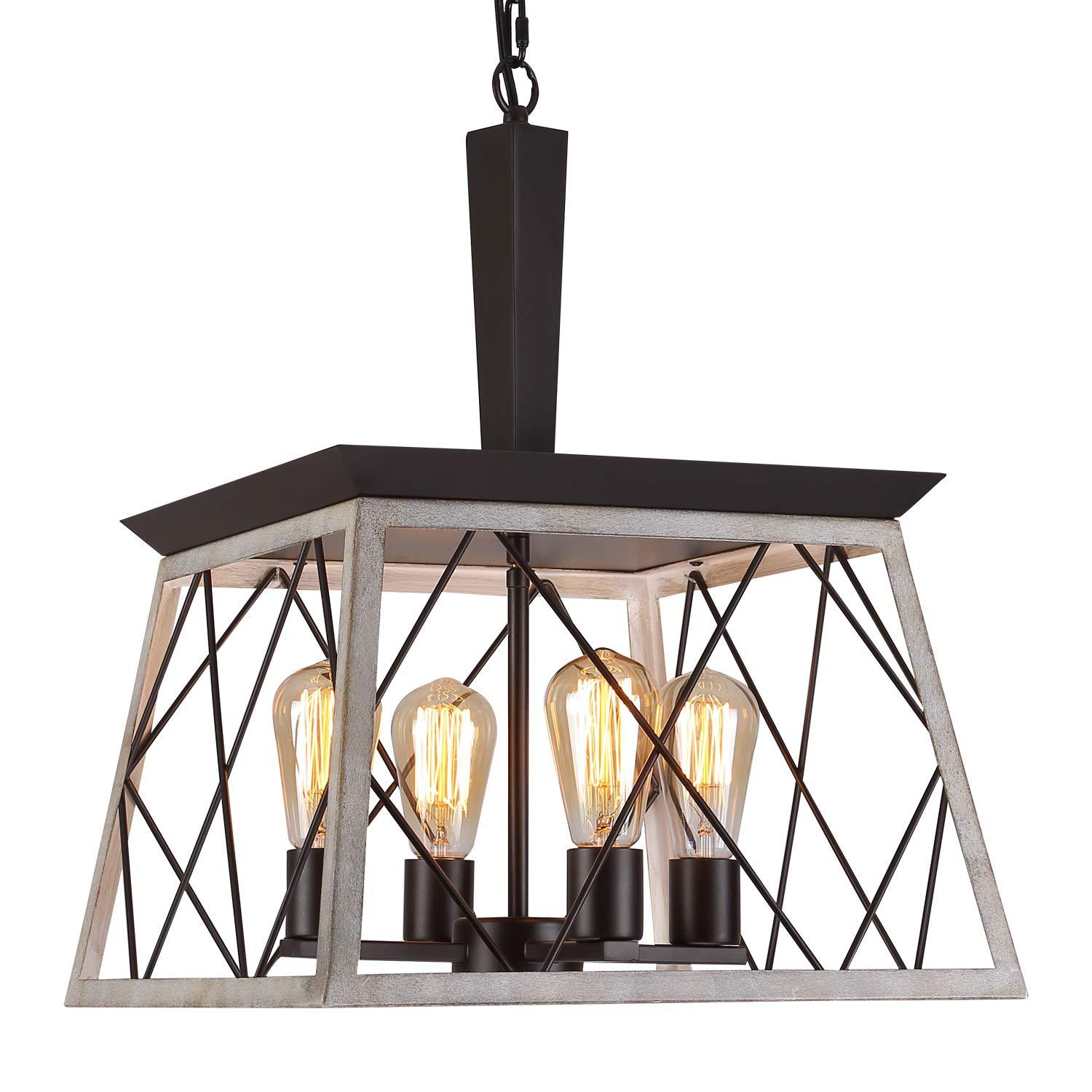 Q&S Modern LED Chandelier Globe 5-Lights Cluster Pendant Light