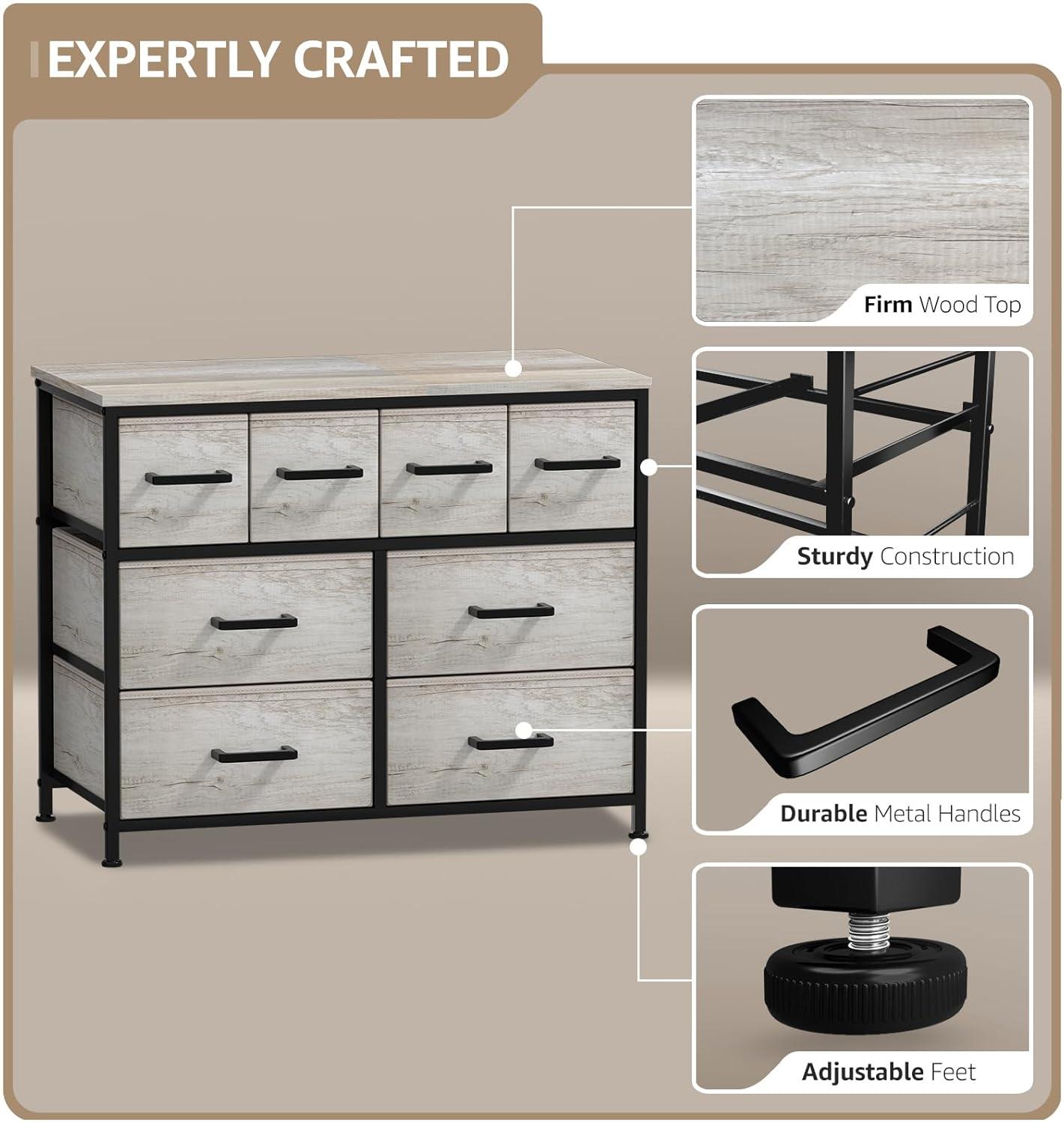 Sorbus Sorbus 8 Drawers Chest Dresser with Knob Handle