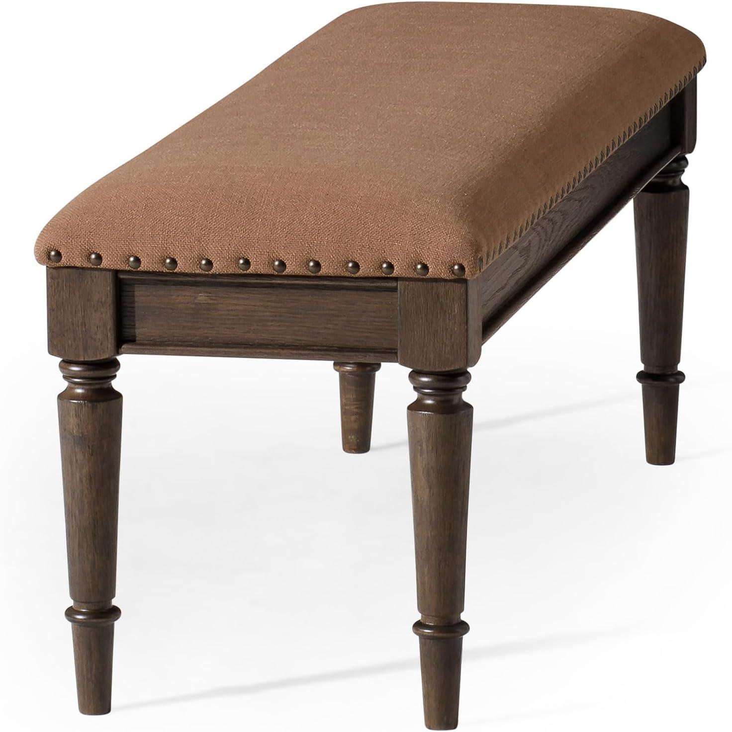 Maven Lane Elizabeth Traditional Upholstered Wooden Bench