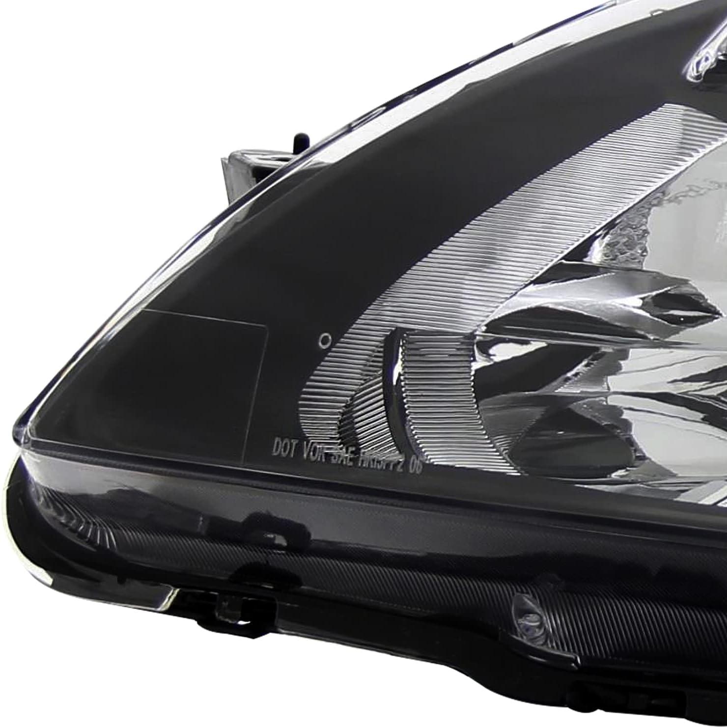 Spec-D Tuning Black Headlights Compatible with 2003-2007 Honda Accord LX EX L+R Pair Head Light Lamp Assembly