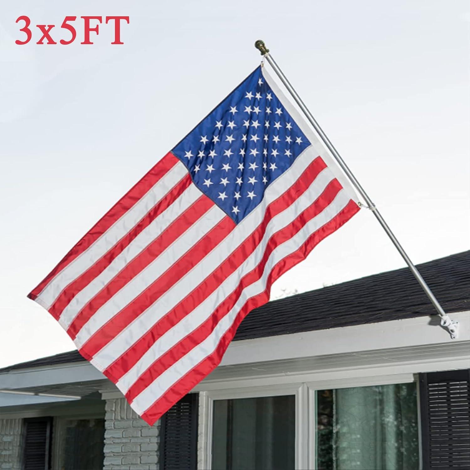 American flag USA flag 3x5FT-Embroidered Stars Flag Double Stitched Sewn Stripes Outdoors Indoors Heavy Duty flag Brass Grommets Banner