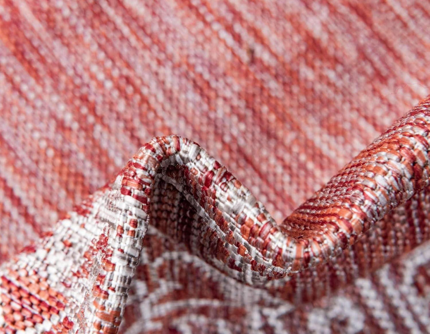 Rust Red Antique Outdoor 9 ft. x 12 ft. Area Rug