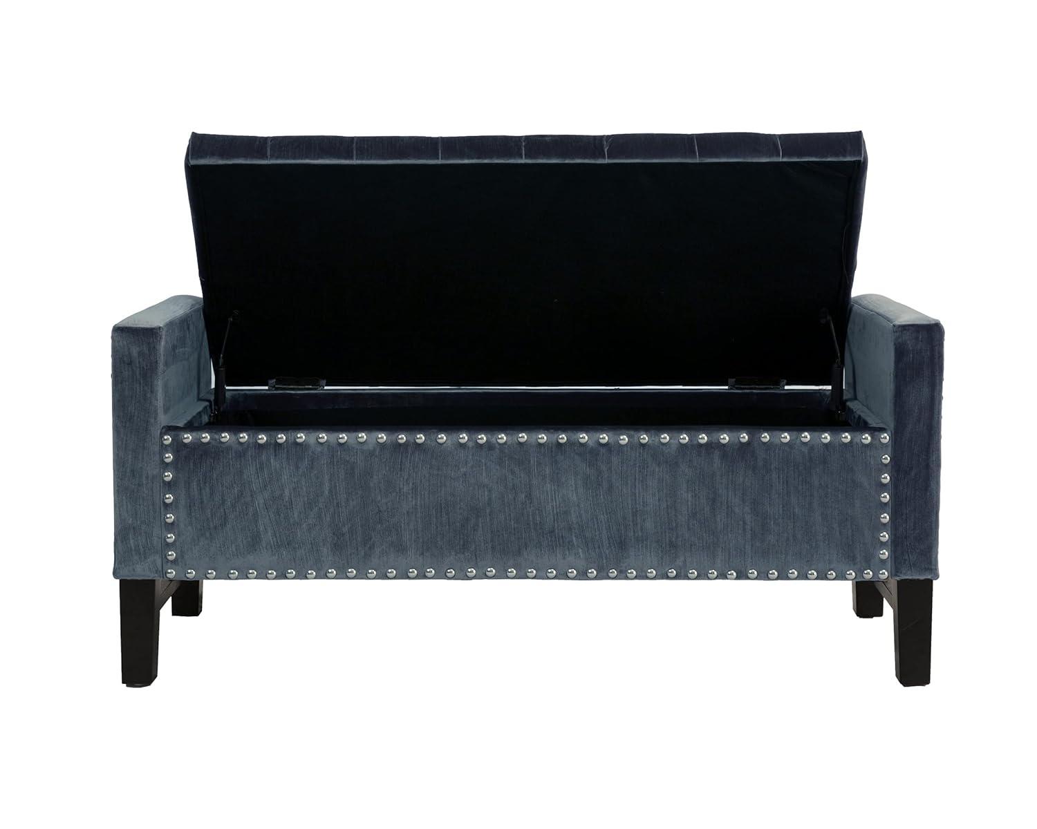 Iconic Home Velvet Storage Bench, Kurt