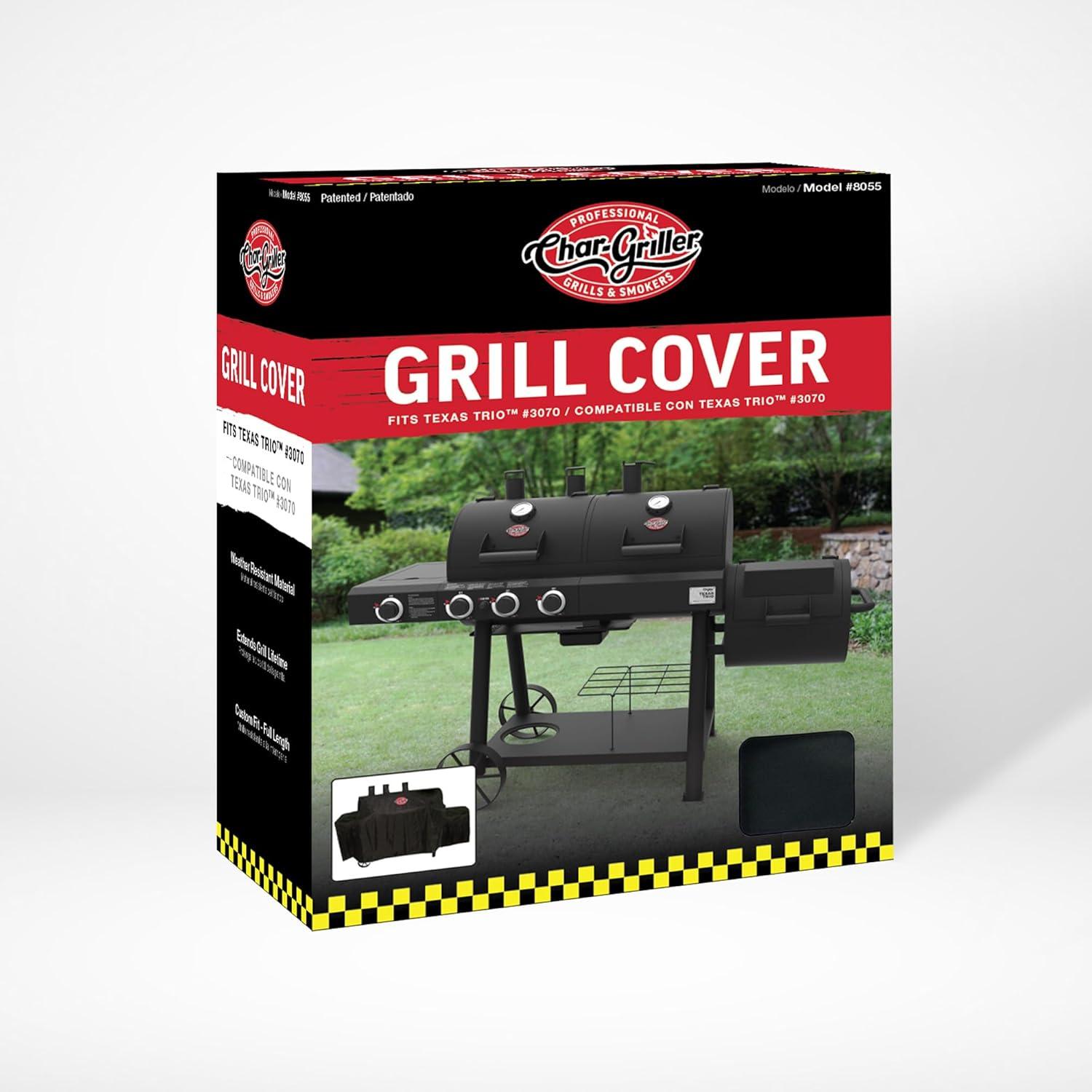 Black Heavy-Duty PVC Grill Cover for Charcoal Grills