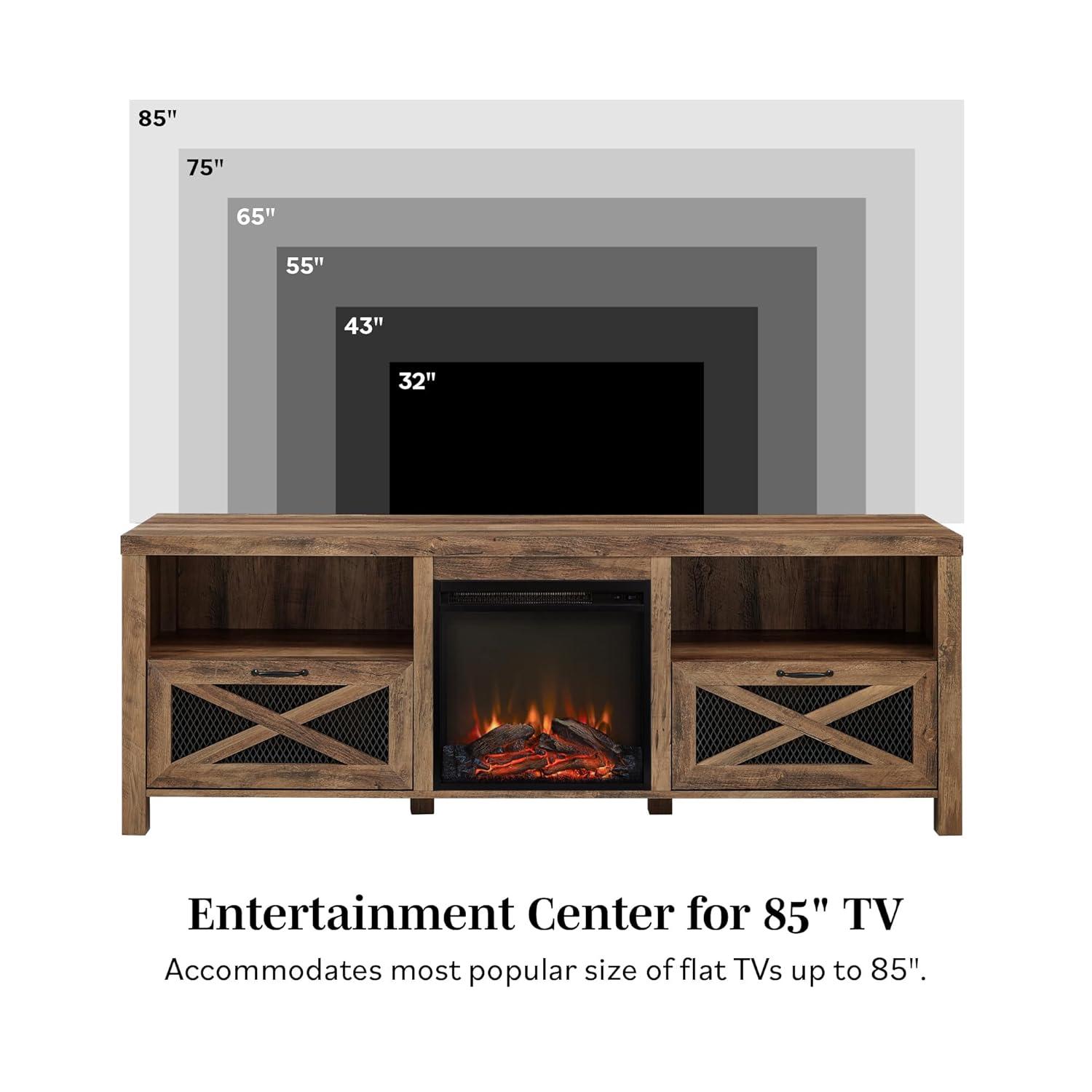 Tansey 70" Media Console with Electric Fireplace