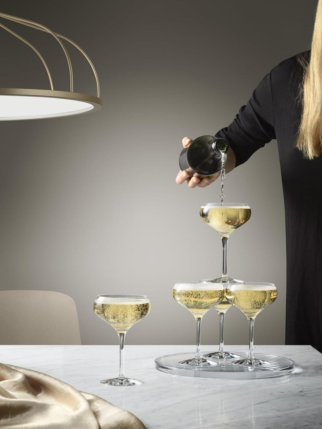 Orrefors Glass Coupe, Set of 4, 4 Count (Pack of 1), Clear