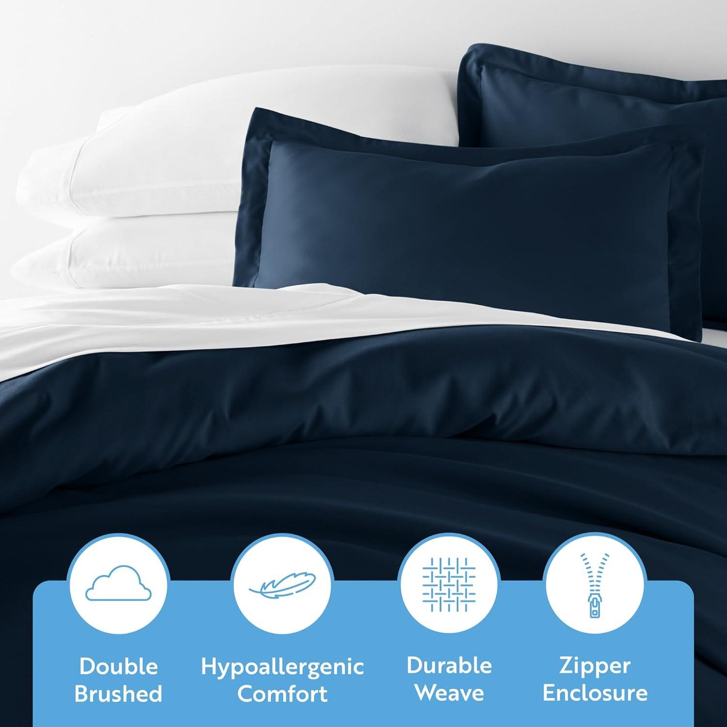 Ienjoy Home Home 3 -Piece Navy Full/Queen Duvet cover Set