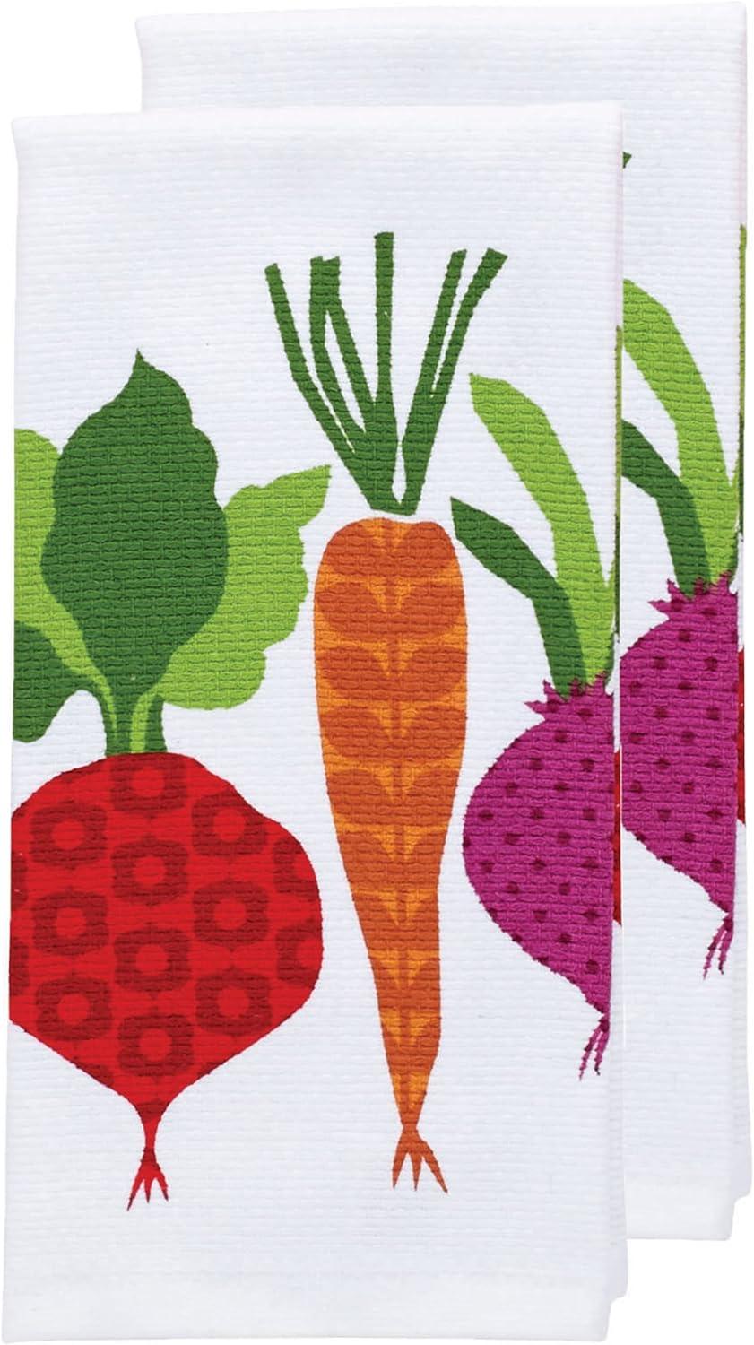 T-fal Veggies Print Dual Kitchen Dishcloth (Set of 2)