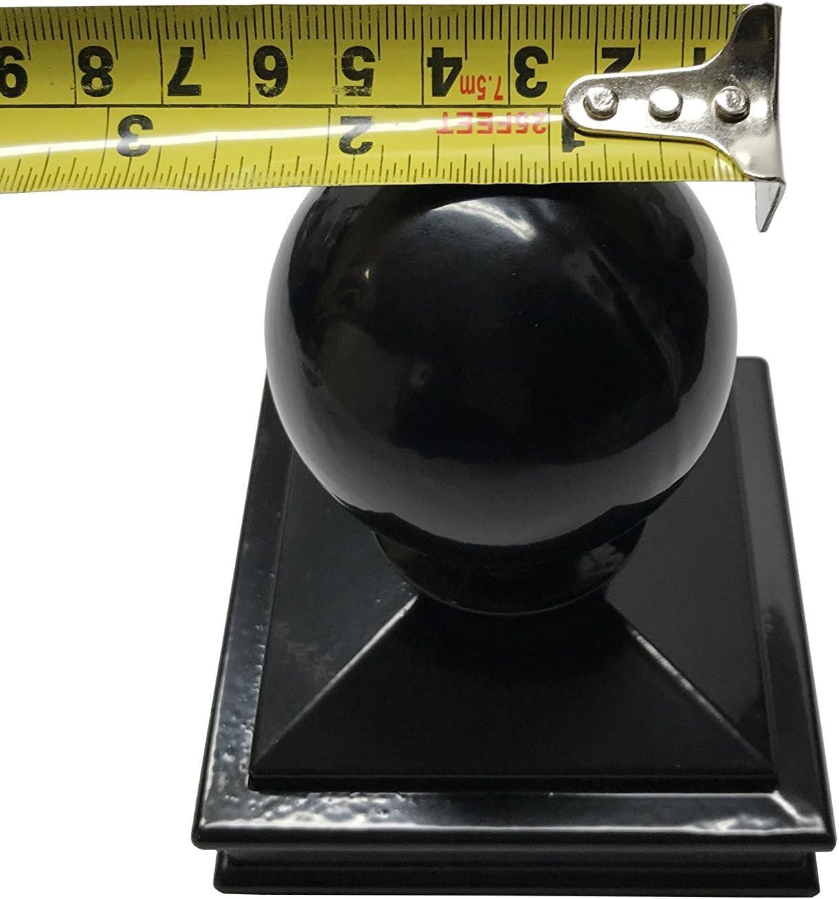 Black Aluminum 3" x 3" Ball Top Post Cap