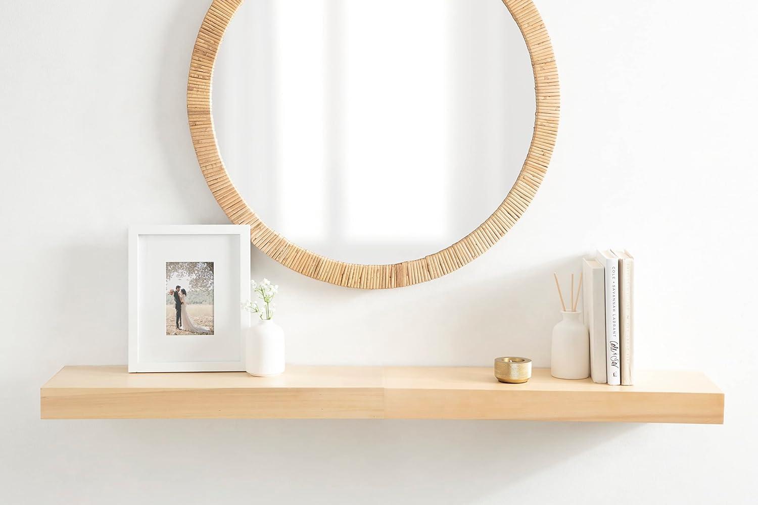 Kate and Laurel Havlock Rectangle MDF Floating Shelf, 2 Piece 24 Inch, Natural
