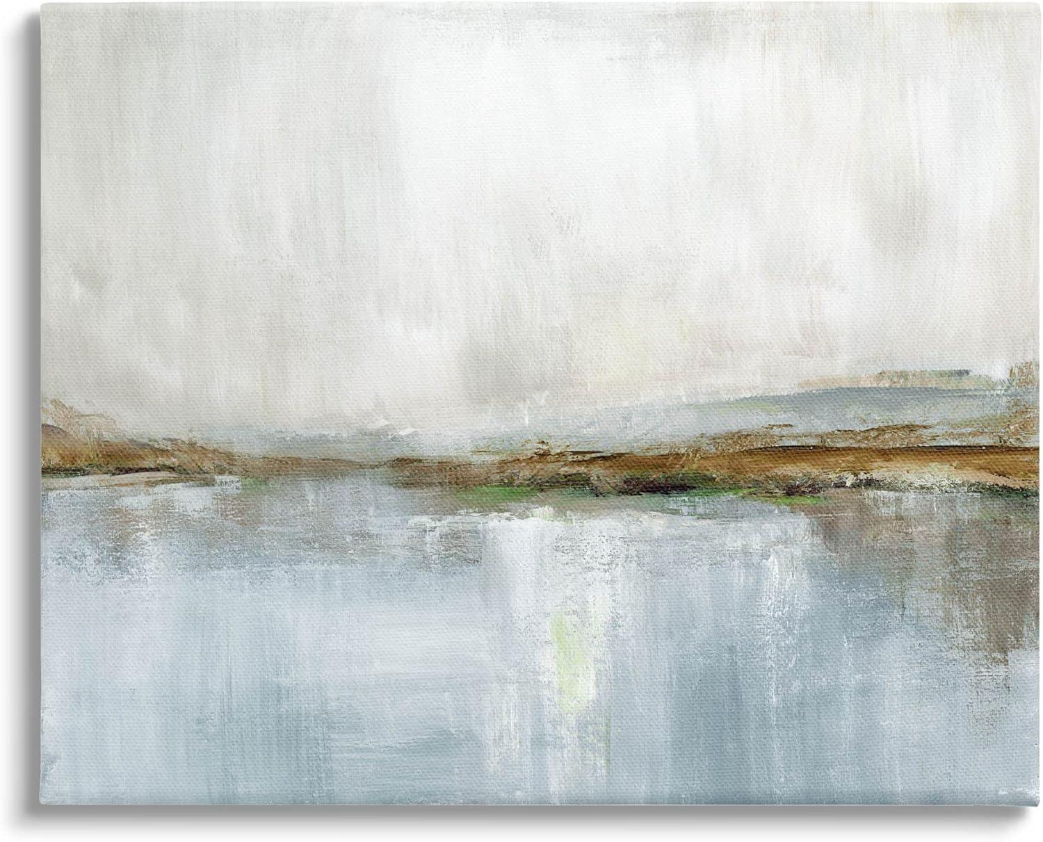 Cloudy Abstract Landscape Scene Abstract Painting Gallery Wrapped Canvas Print Wall Art