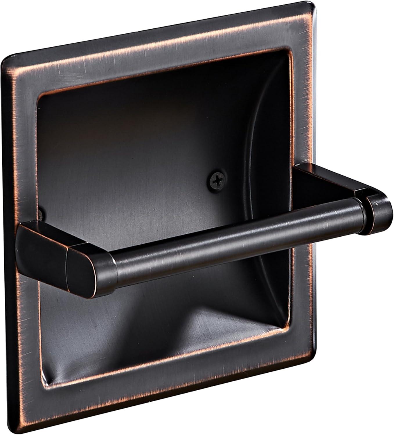 Oil Rubbed Bronze Recessed Stainless Steel Toilet Paper Holder