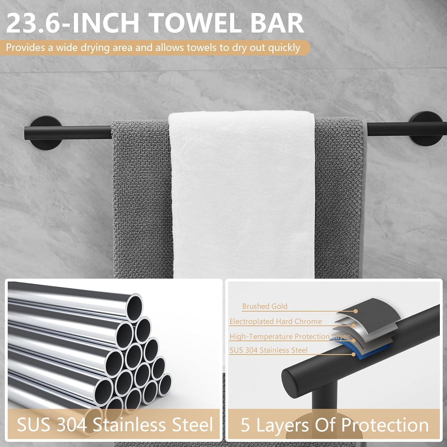 VIBRANTBATH A-91020-BG 5 - Piece Bathroom Hardware Set