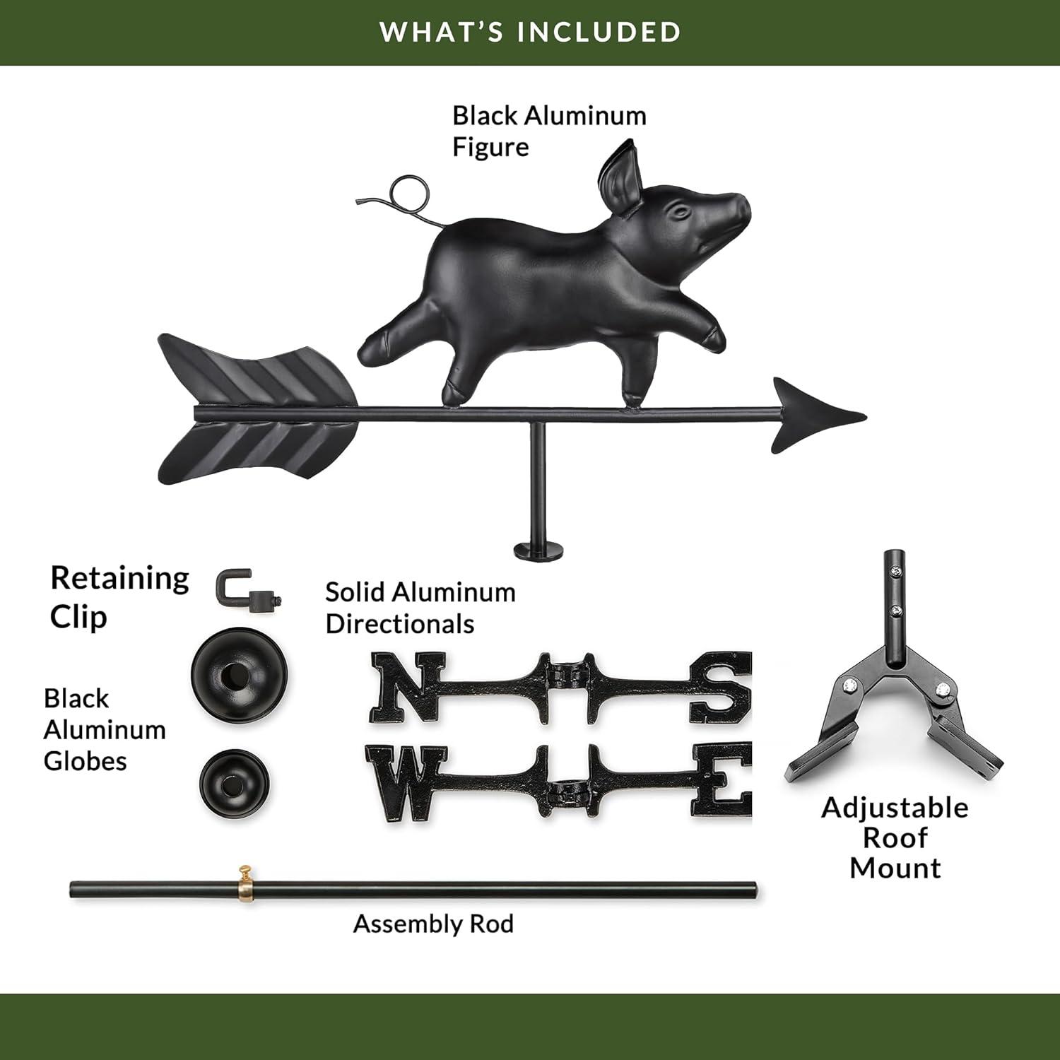 Good Directions Pig Weathervane with Roof Mount