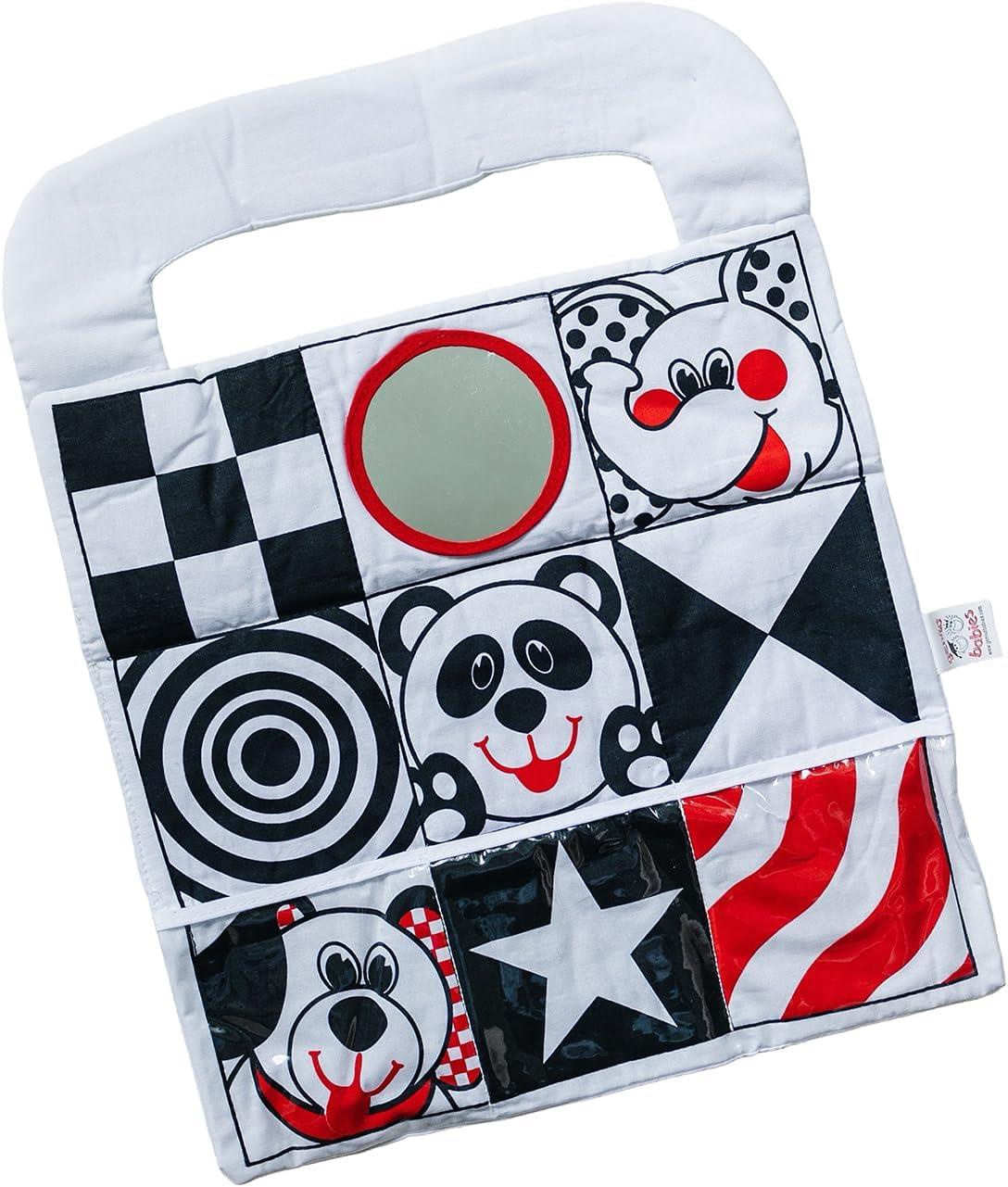 Genius Babies - Baby Car Activity Center Toy in High Contrast Colors (14" x 18")