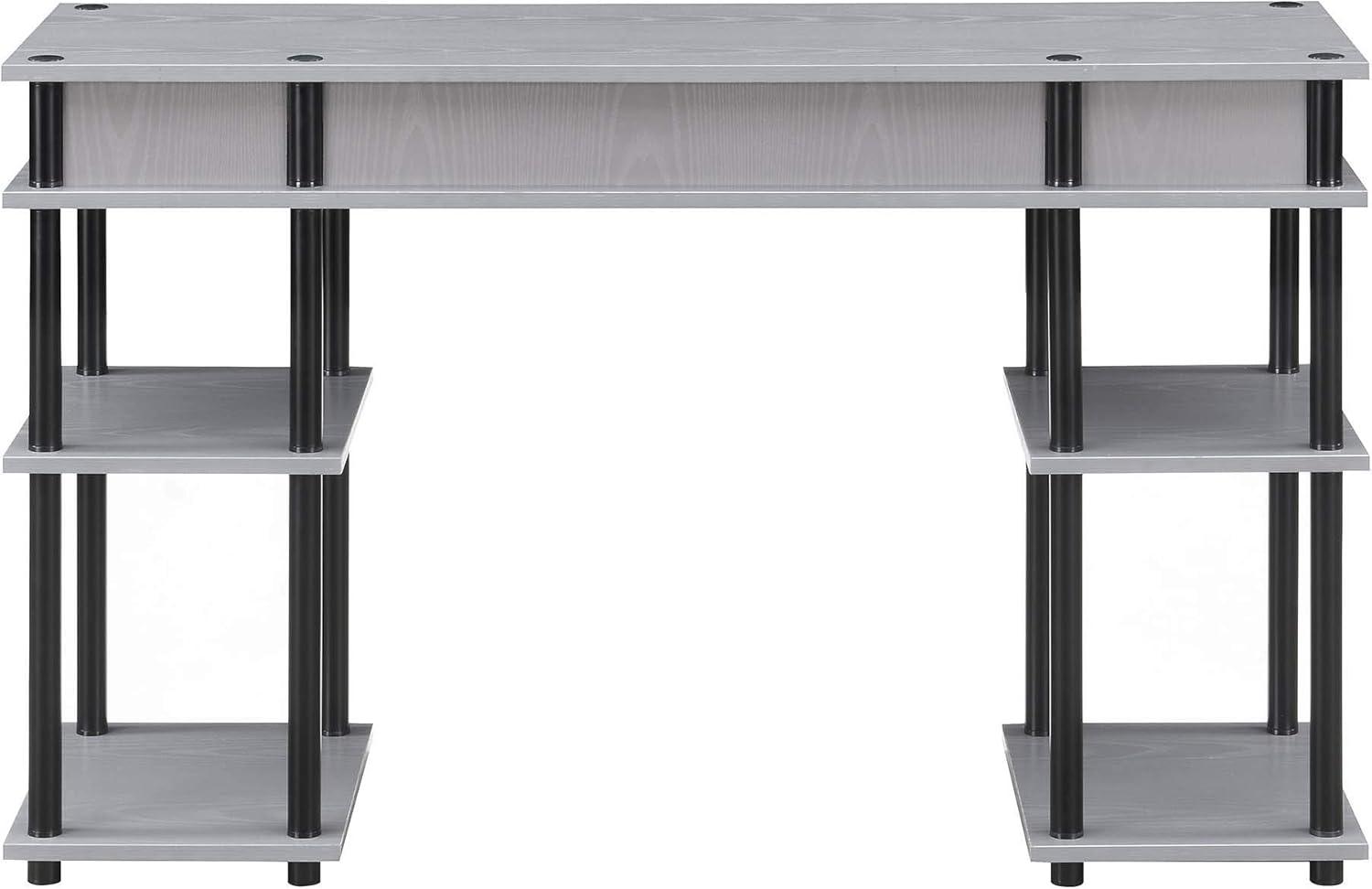 Modern Gray & Black No-Tools 48" Student Desk with Storage