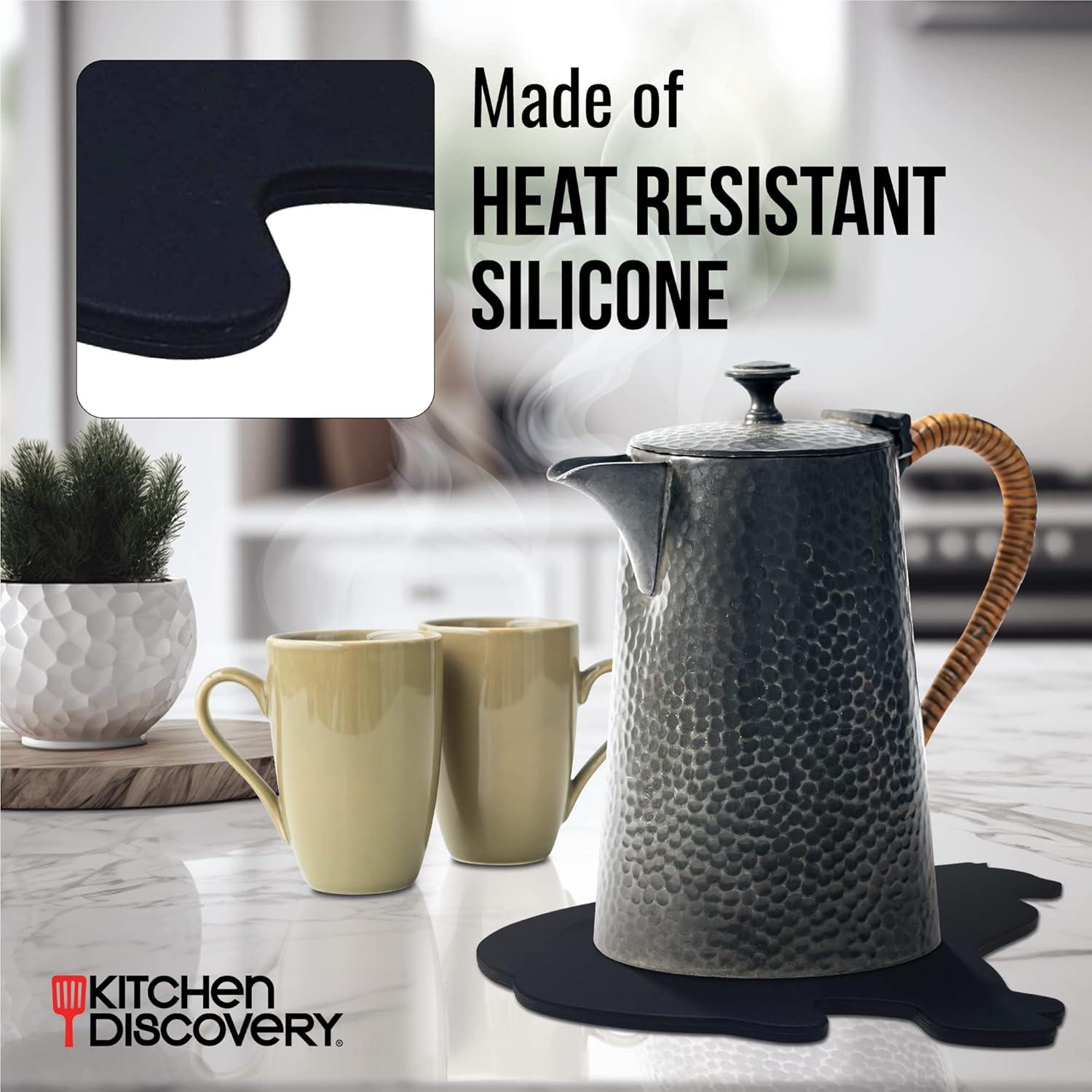 Cat-Shaped Silicone Trivet - Protect Countertops and Tables from Heat Damage with Adorable Kitty Decor - Heat-Resistant up to 300°F