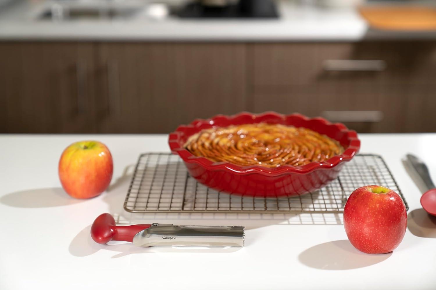 Cuisipro Apple Corer Handy Tool Ergonomic Handle Lever Release Red