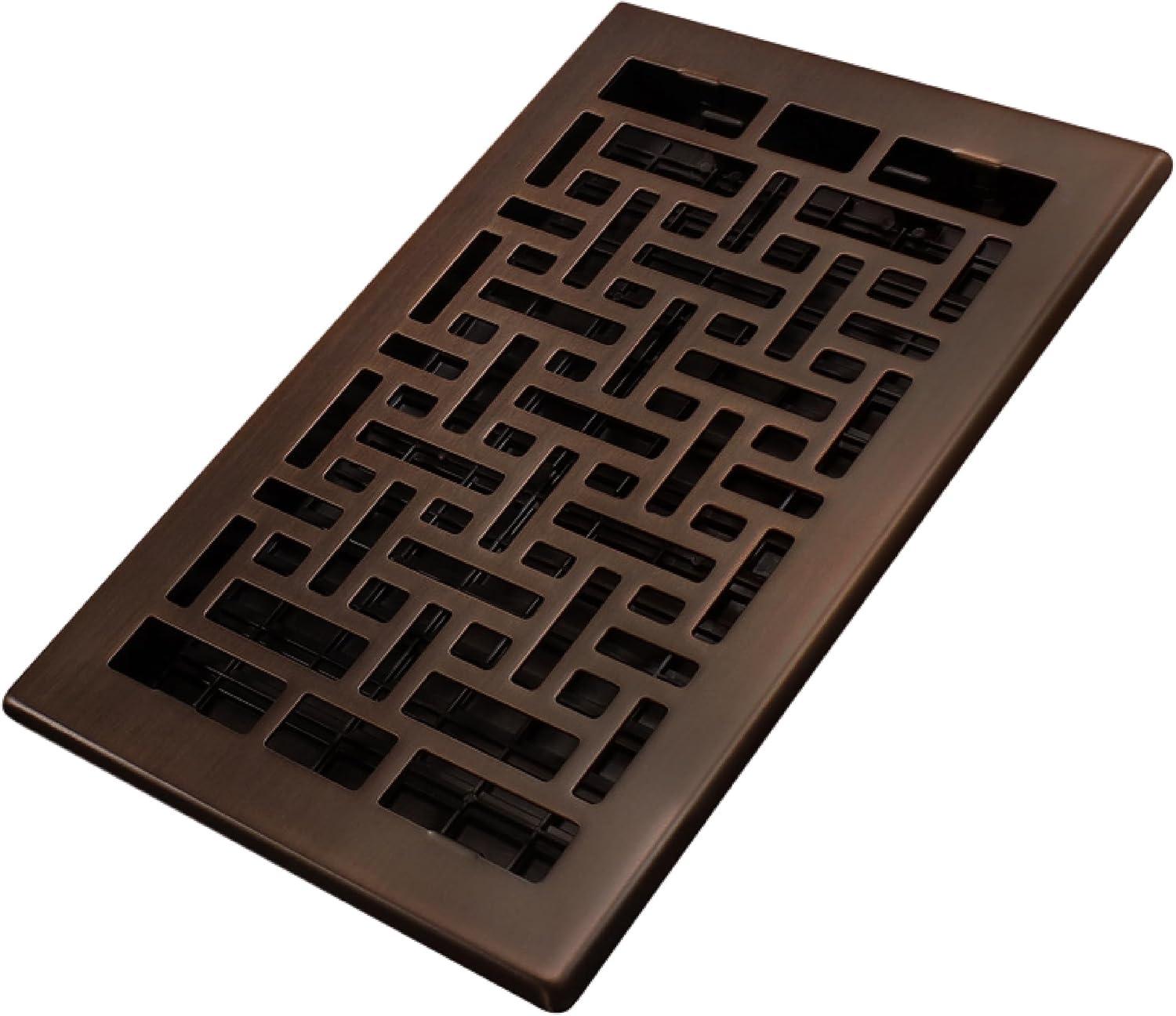 Decor Grates AJH610-RB Oriental Floor Register, 6-Inch by 10-Inch, Rubbed Bronze