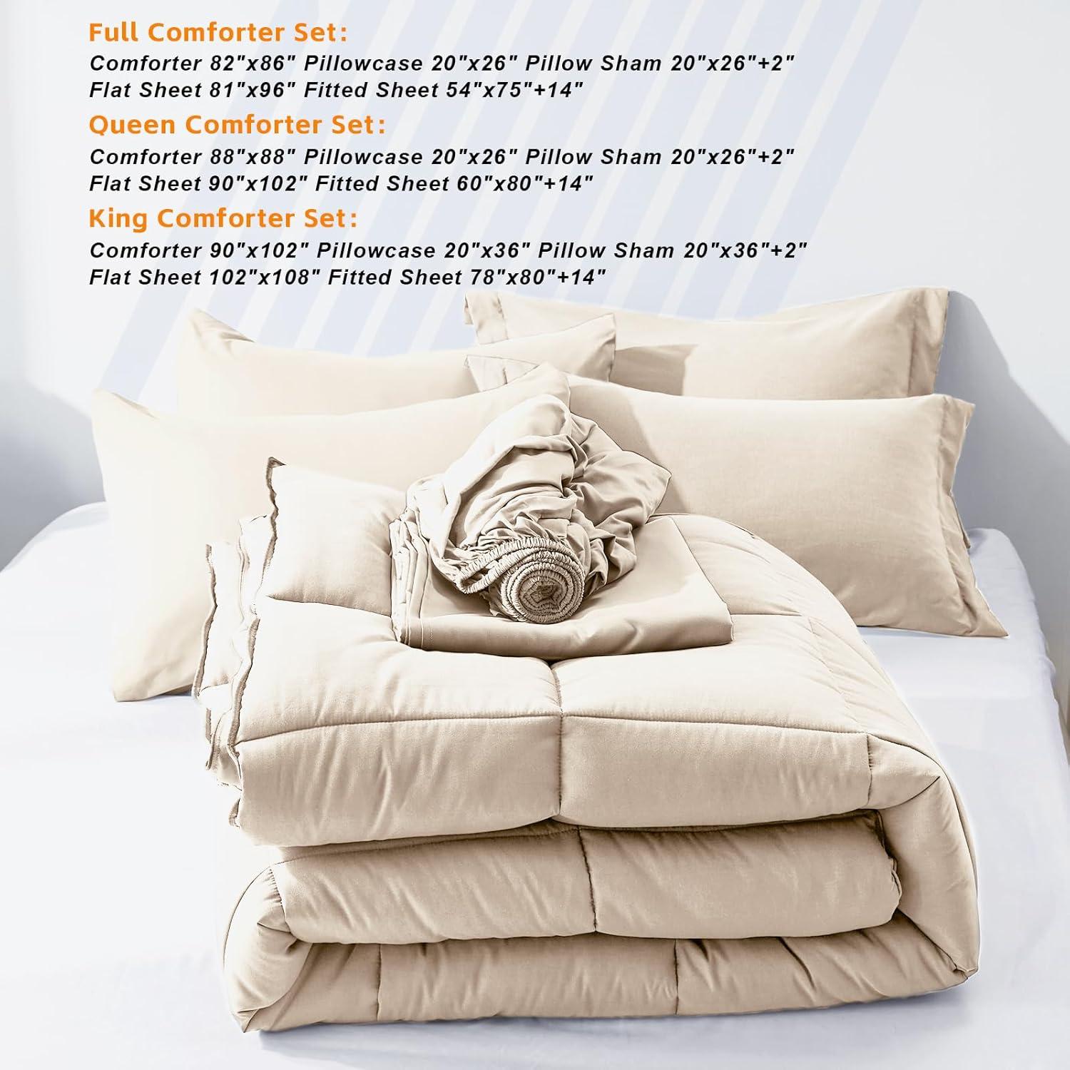 Sweet Home Collection All Season Bed-in-A-Bag 5pc/7pc Solid Color Comforter & Sheet Set Ultra Soft Bedding by Sweet Home Collection