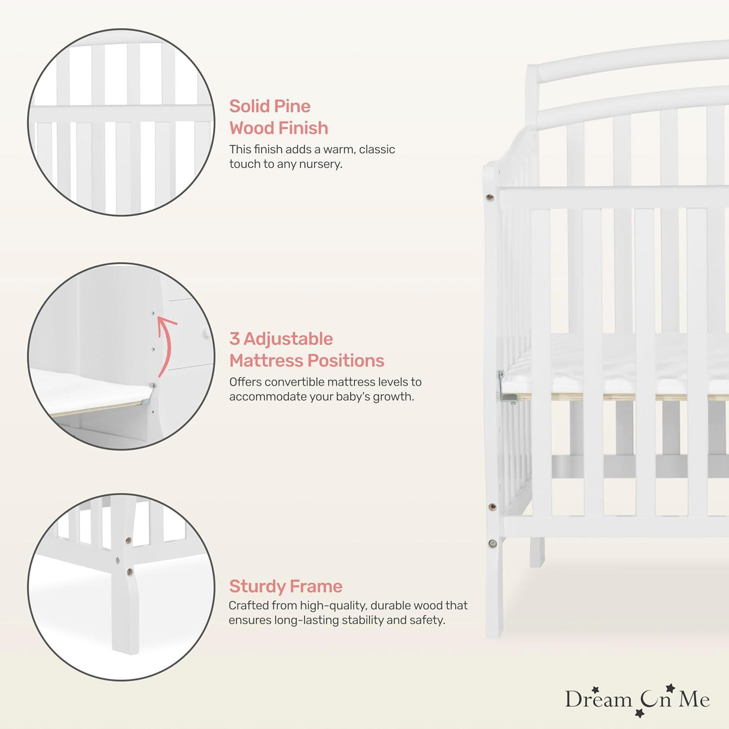 Dream On Me Caso 4-in-1 Mini Convertible Crib and Changer