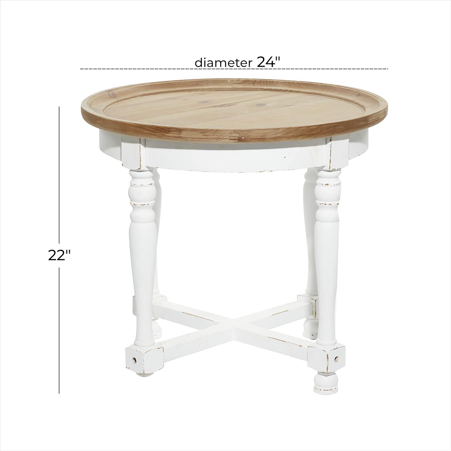 Country Cottage Wood Accent Table White - Olivia & May