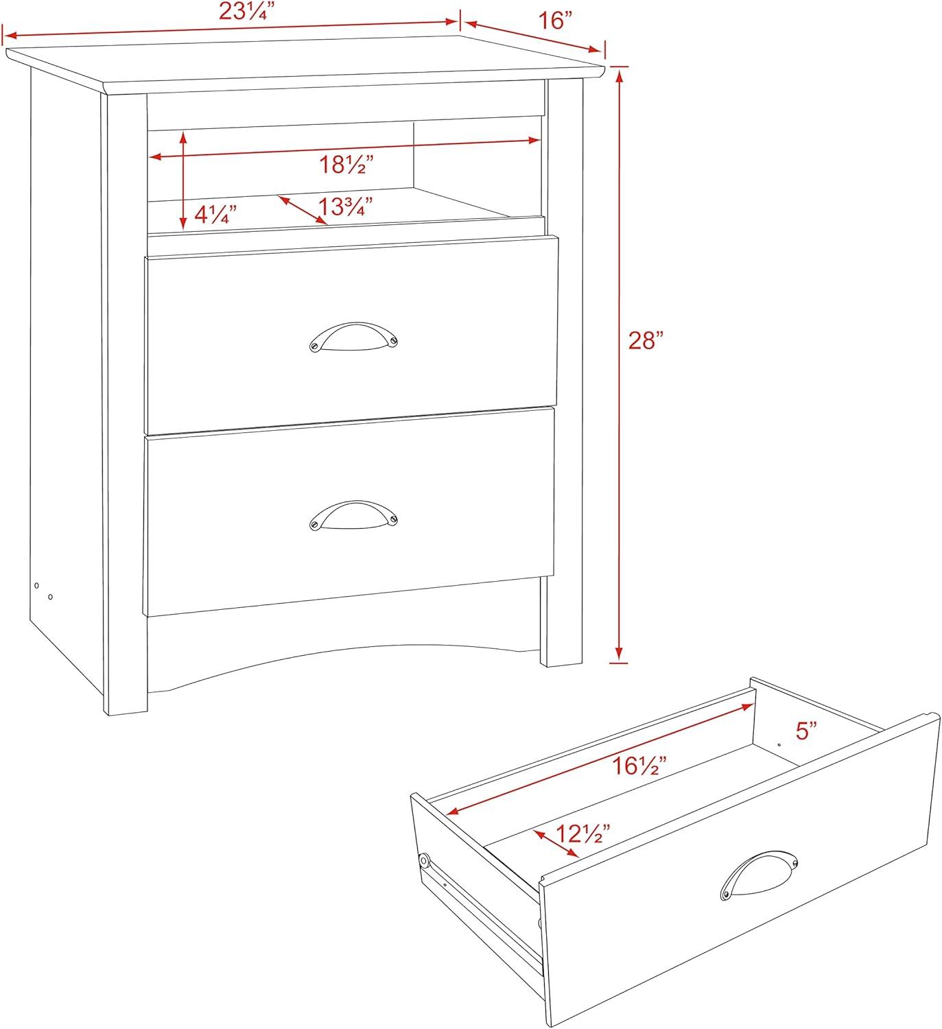 Salt Spring 2 - Drawer Nightstand - Drifted Gray - Prepac