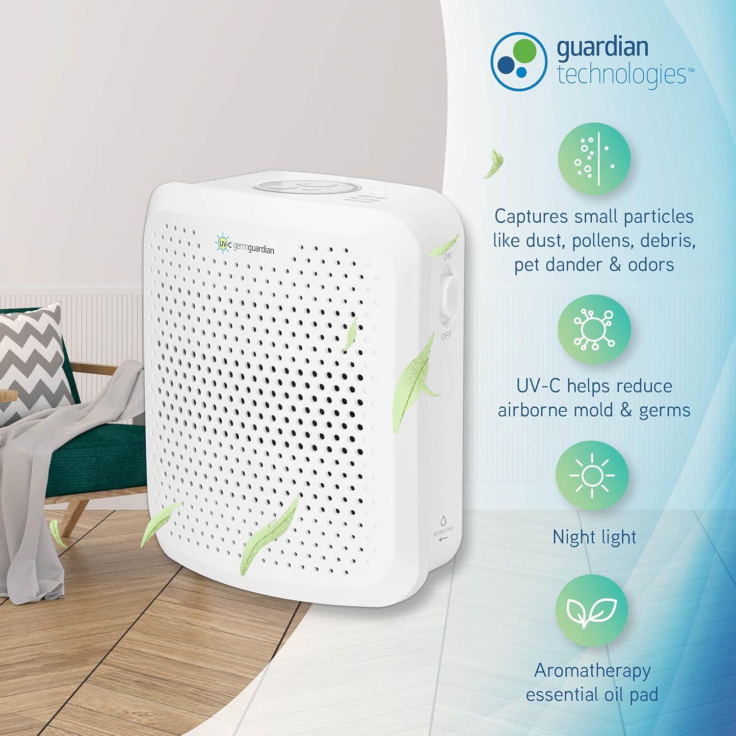 Guardian Technologies Personal Air Purifier with Activated Carbon/Charcoal Filter for 50 Cubic Feet