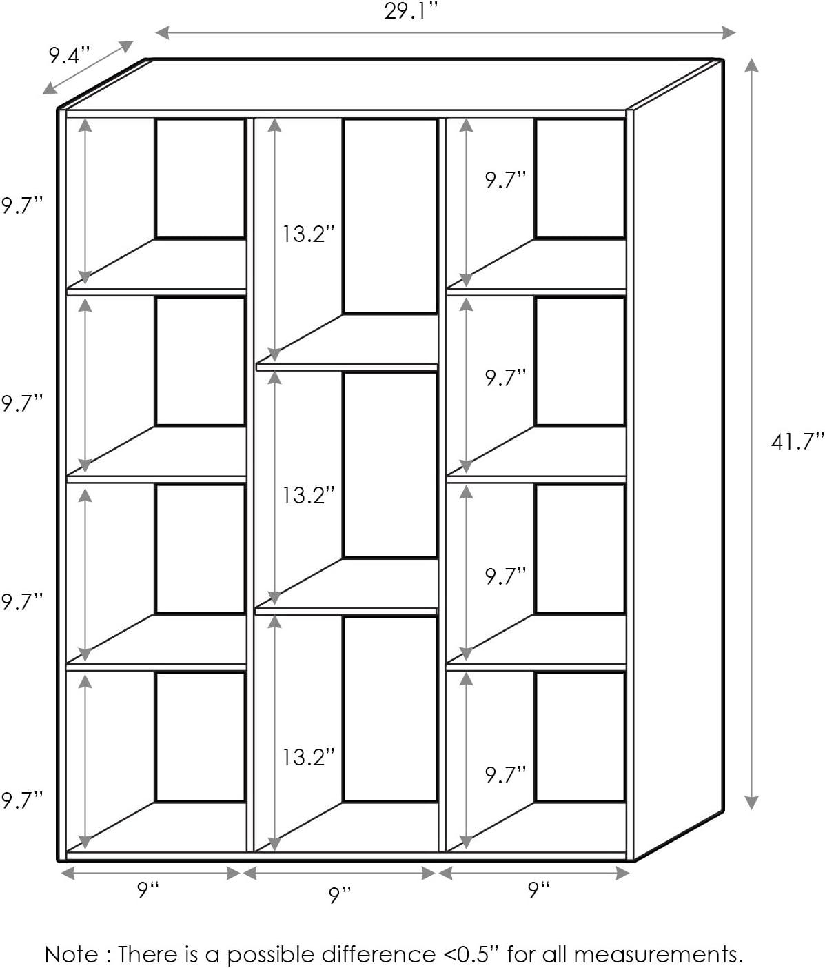 Furinno 3-tier Open Bookcase 11-Cube Floor Standing Storage Shelves Display Cabinet,Green