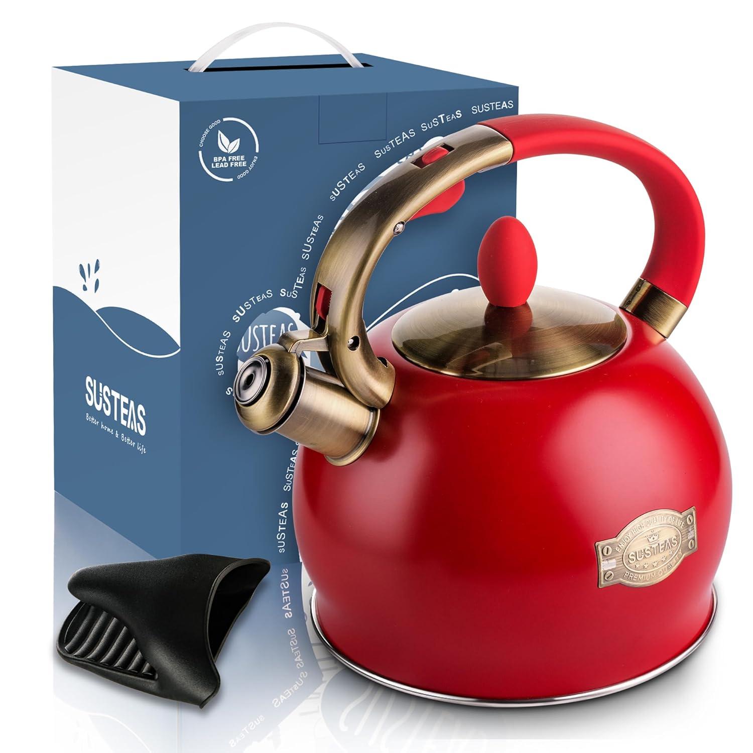LUXESIT LUXESIT 2.64 Quarts Stainless Steel Whistling Stovetop Tea Kettle