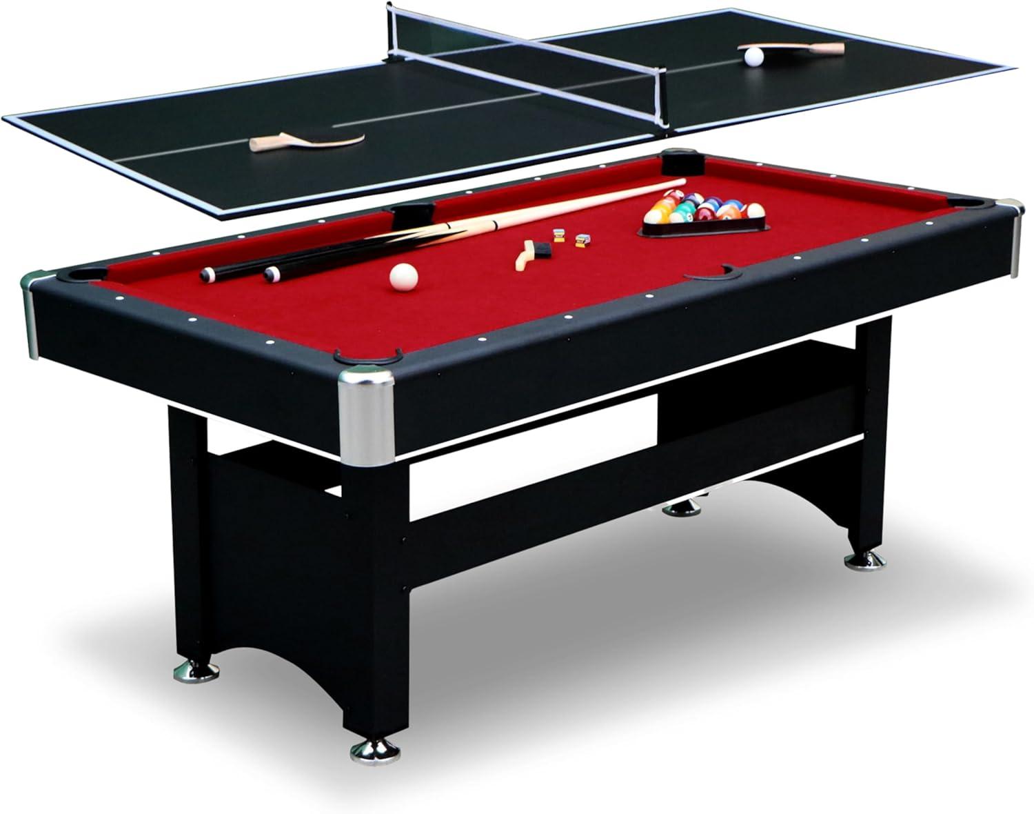 Hathaway Spartan 6' Pool Table with Table Tennis Conversion Top - Black