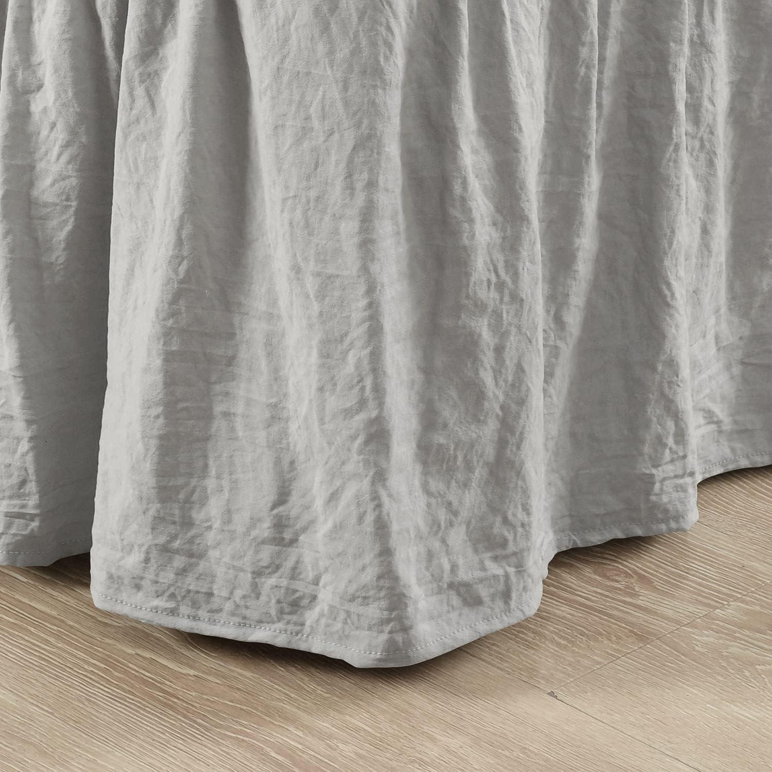 Ruched Ruffle Elastic Easy Wrap Around Bedskirt - Lush Décor