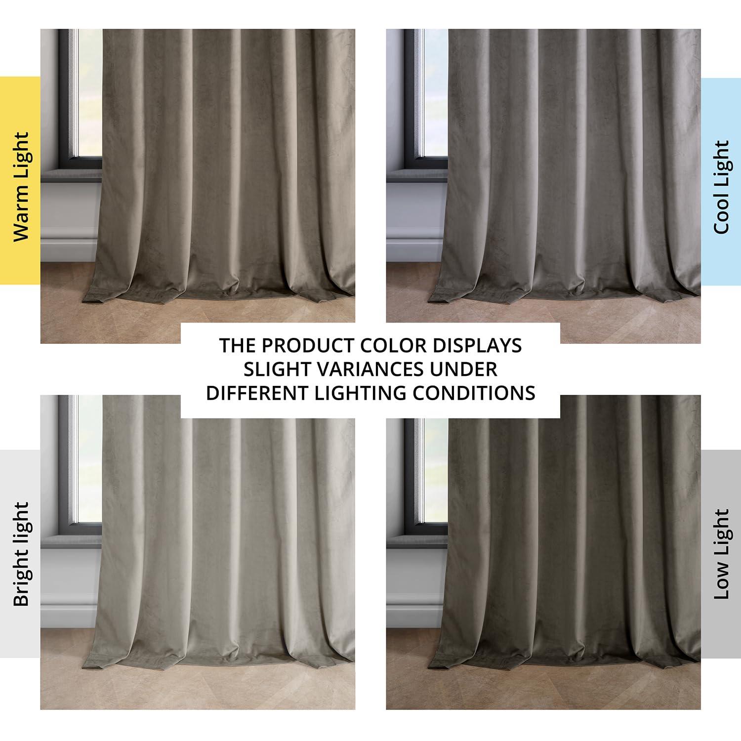 HPD Half Price Drapes Gallery Taupe Heritage Plush Velvet Room Darkening Curtains for Bedroom & Living Room Curtains (1 Panel), Window Curtains 84 inches long, Rod Pocket Curtains & Drapes,50W X 84L