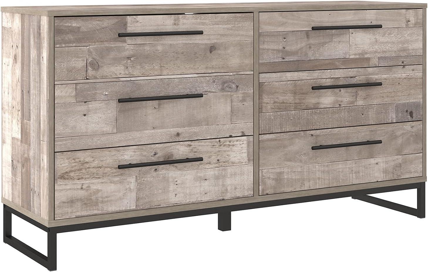 Signature Design by Ashley Casual Neilsville 6 Drawer Dresser, Whitewash