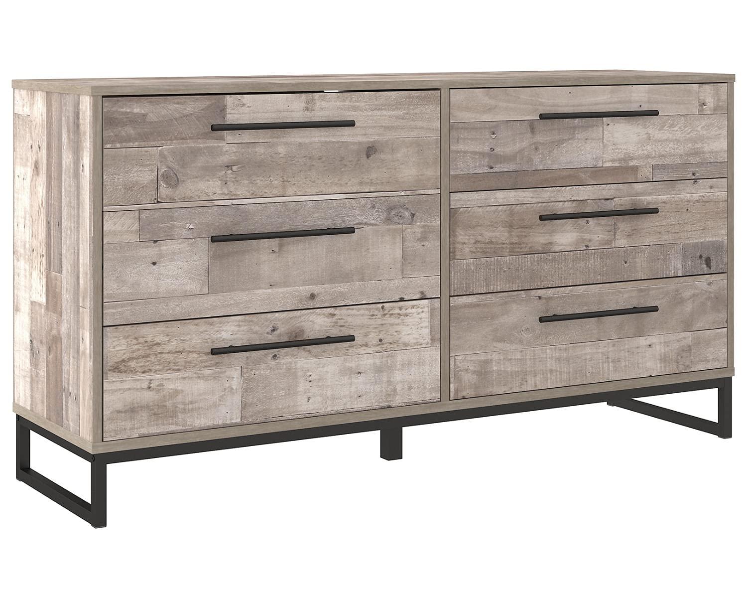 Signature Design by Ashley Casual Neilsville 6 Drawer Dresser, Whitewash